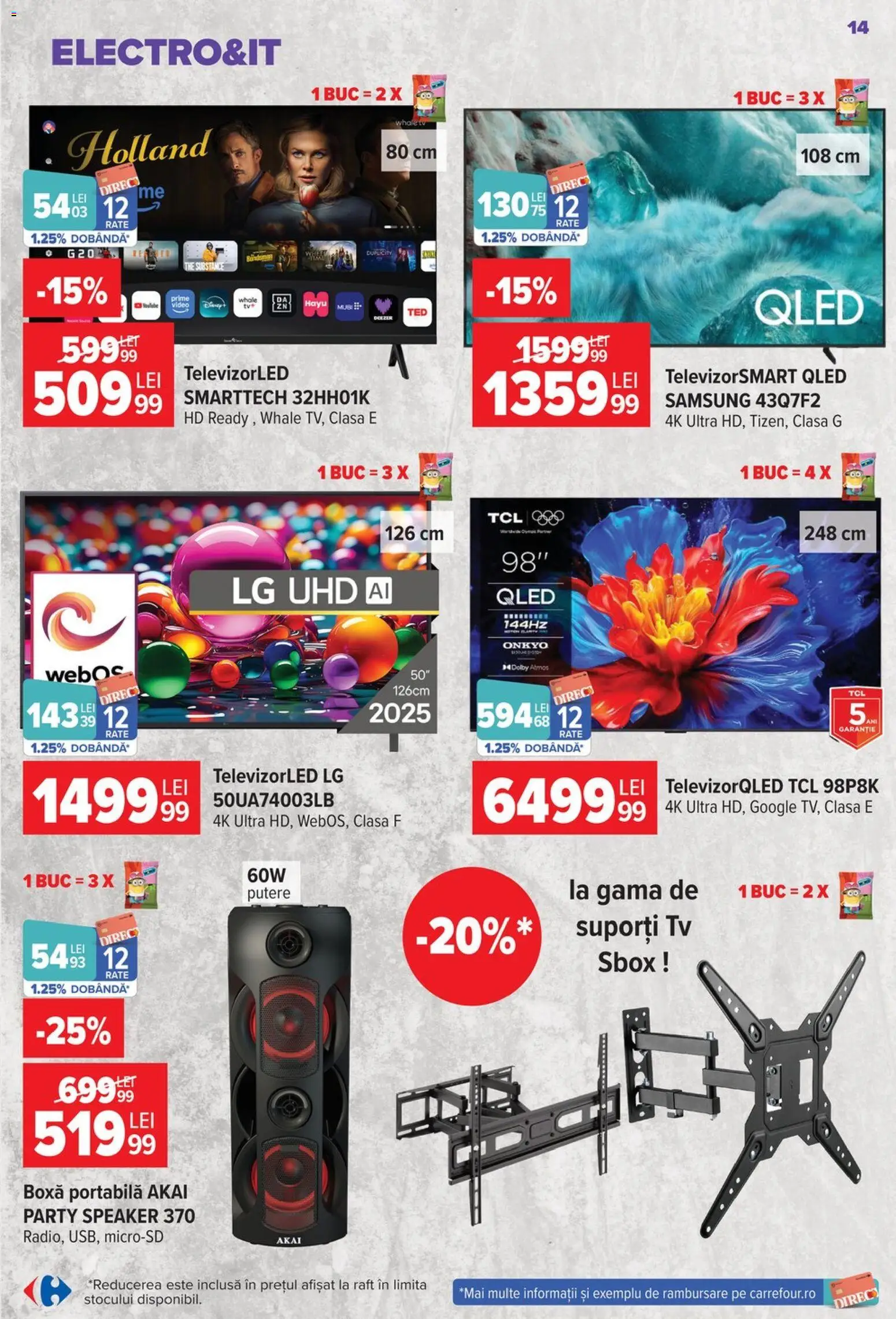 Noul catalog Carrefour – valabil de la 26.08.2026 | Pagină: 15 | Produse: Speaker, Raft, Boxă portabilă