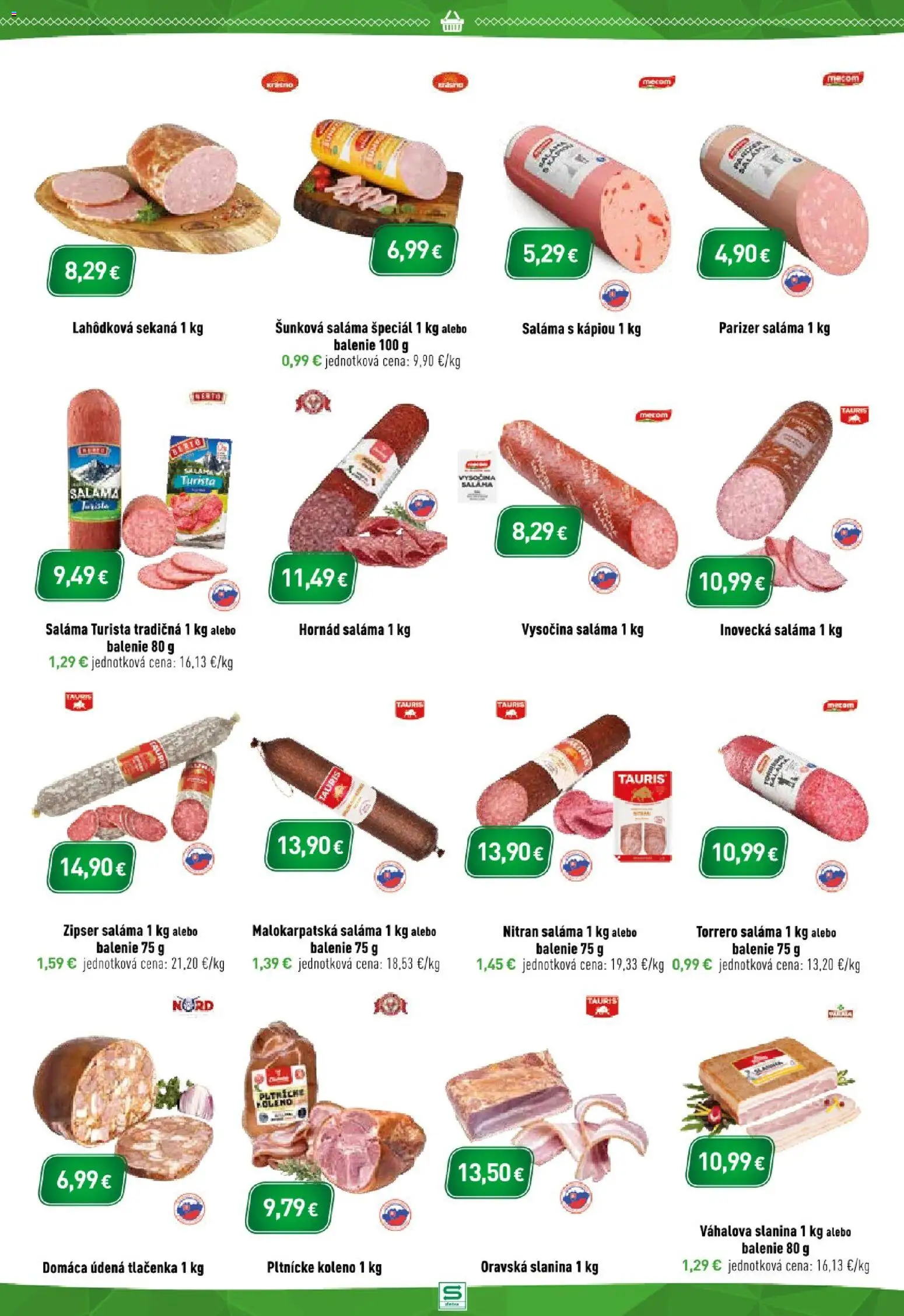 Nové Sintra akcie – leták je platný od 21.05.2026 | Strana: 3 | Produkty: Saláma, Slanina