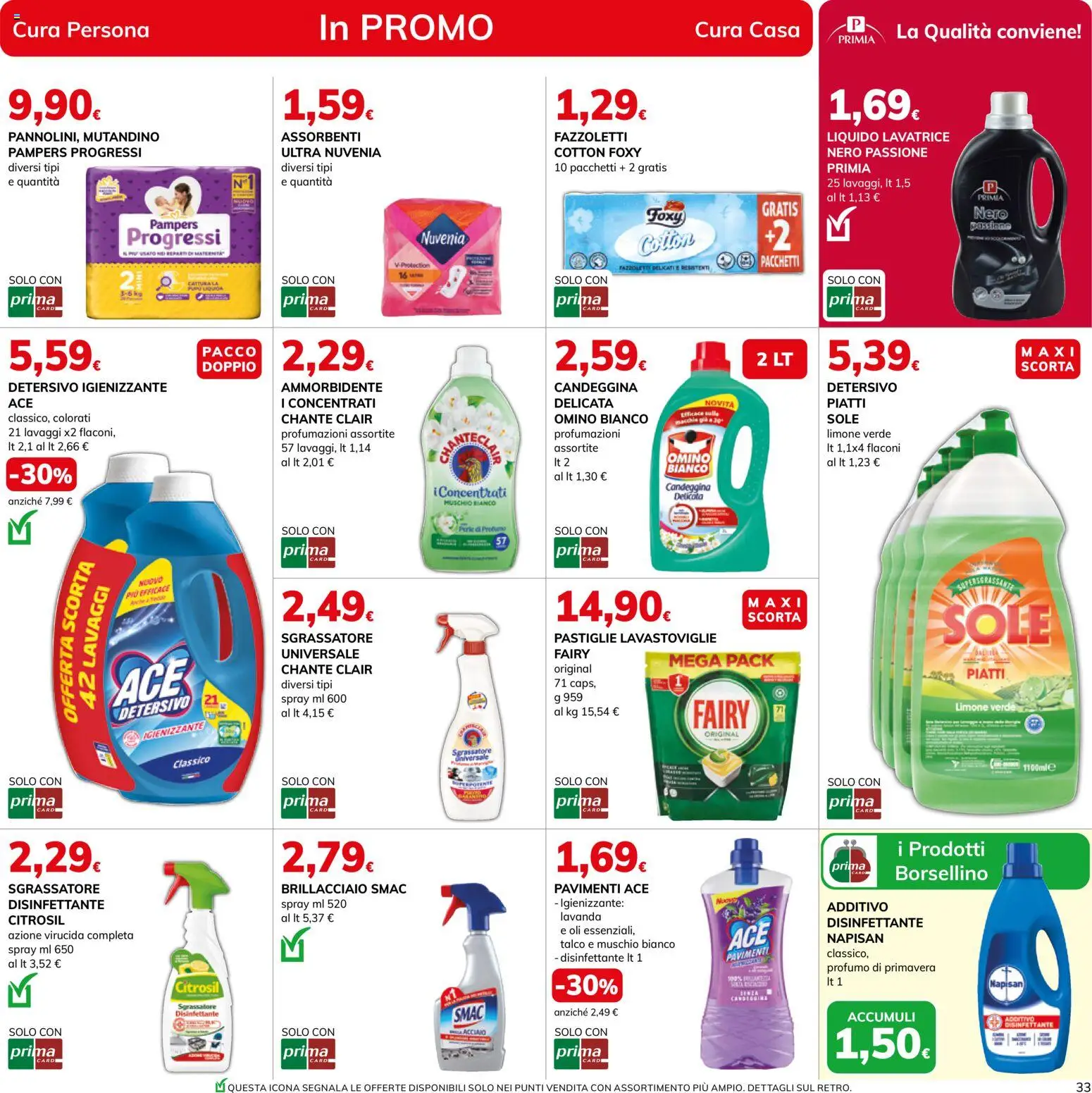 Volantino Basko del 19.05.2026 | Pagina: 33 | Prodotti: Candeggina, Sgrassatore, Lavastoviglie, Pampers