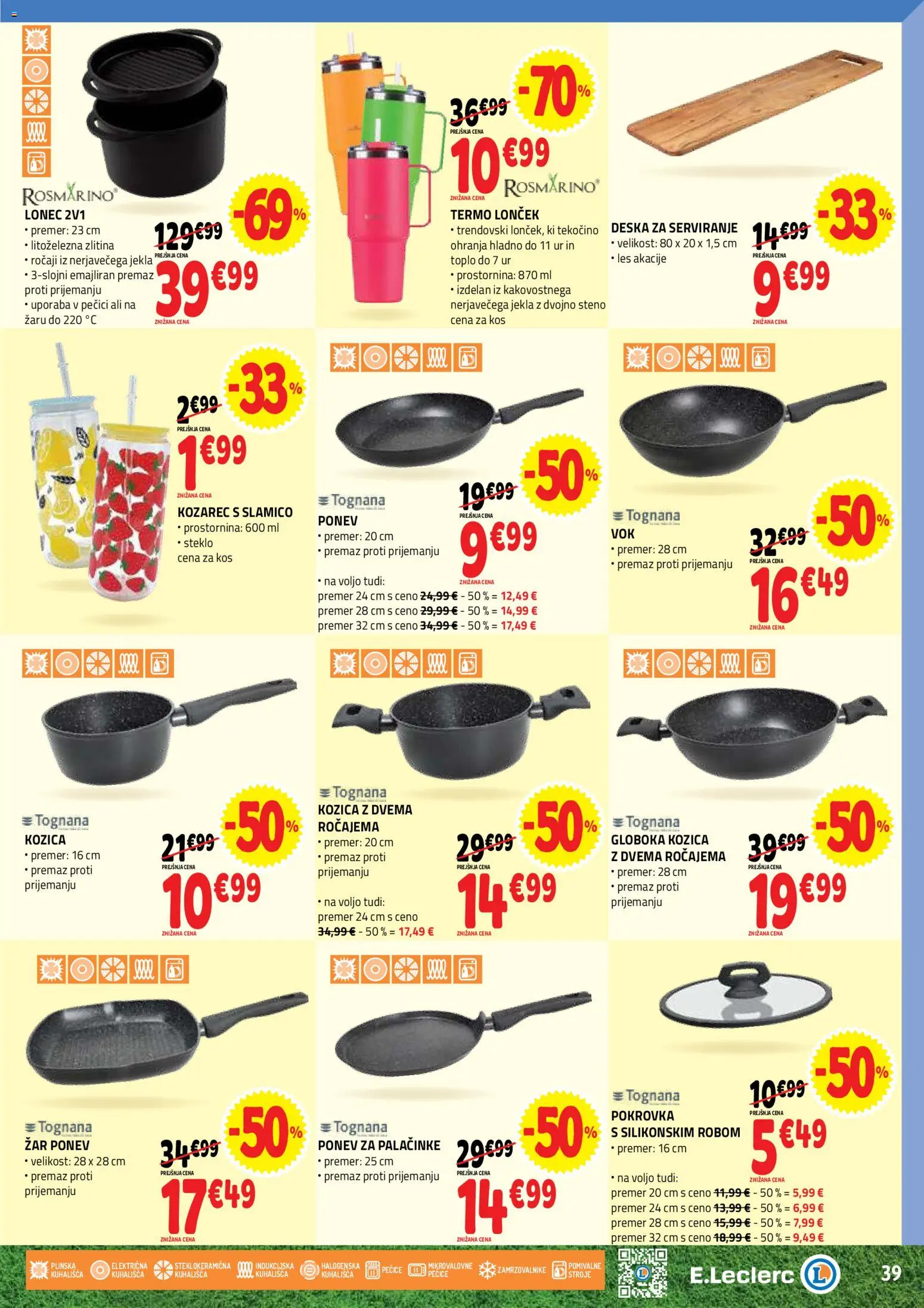 Novi E.leclerc katalog ponudbe – veljaven od 03.06.2026 | Stran: 39 | Izdelki: Kozarec, Zar, Kos, Palačinke