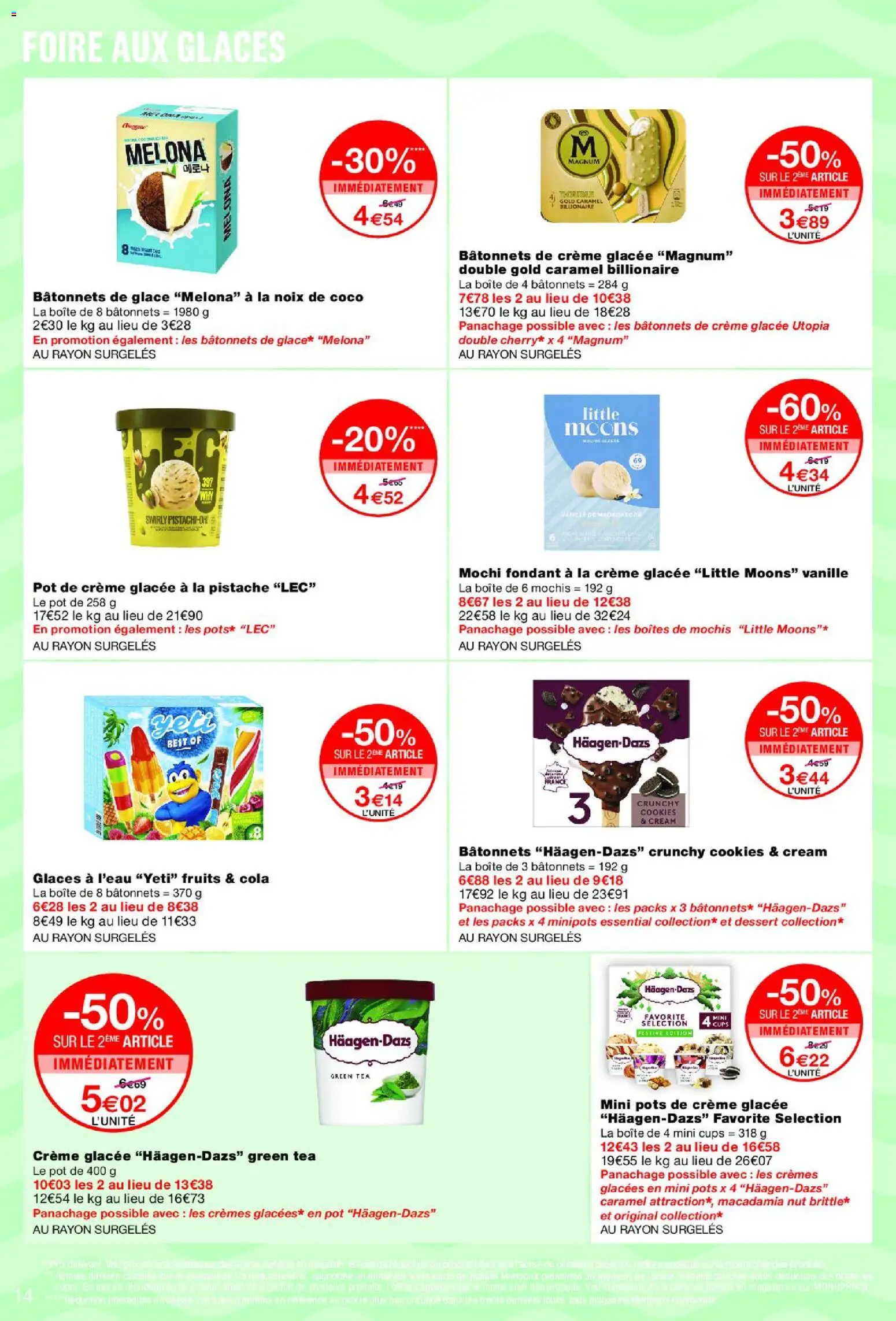 {H1} | Page: 14 | Produits: Glaces, Cookies, Mochis, Mochi