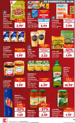 Kaufland Prospekt Völklingen ab 06.08.2026 gültig | Seite: 13 | Produkte: Olivenol, Erdbeeren, Sahne, Erbsen