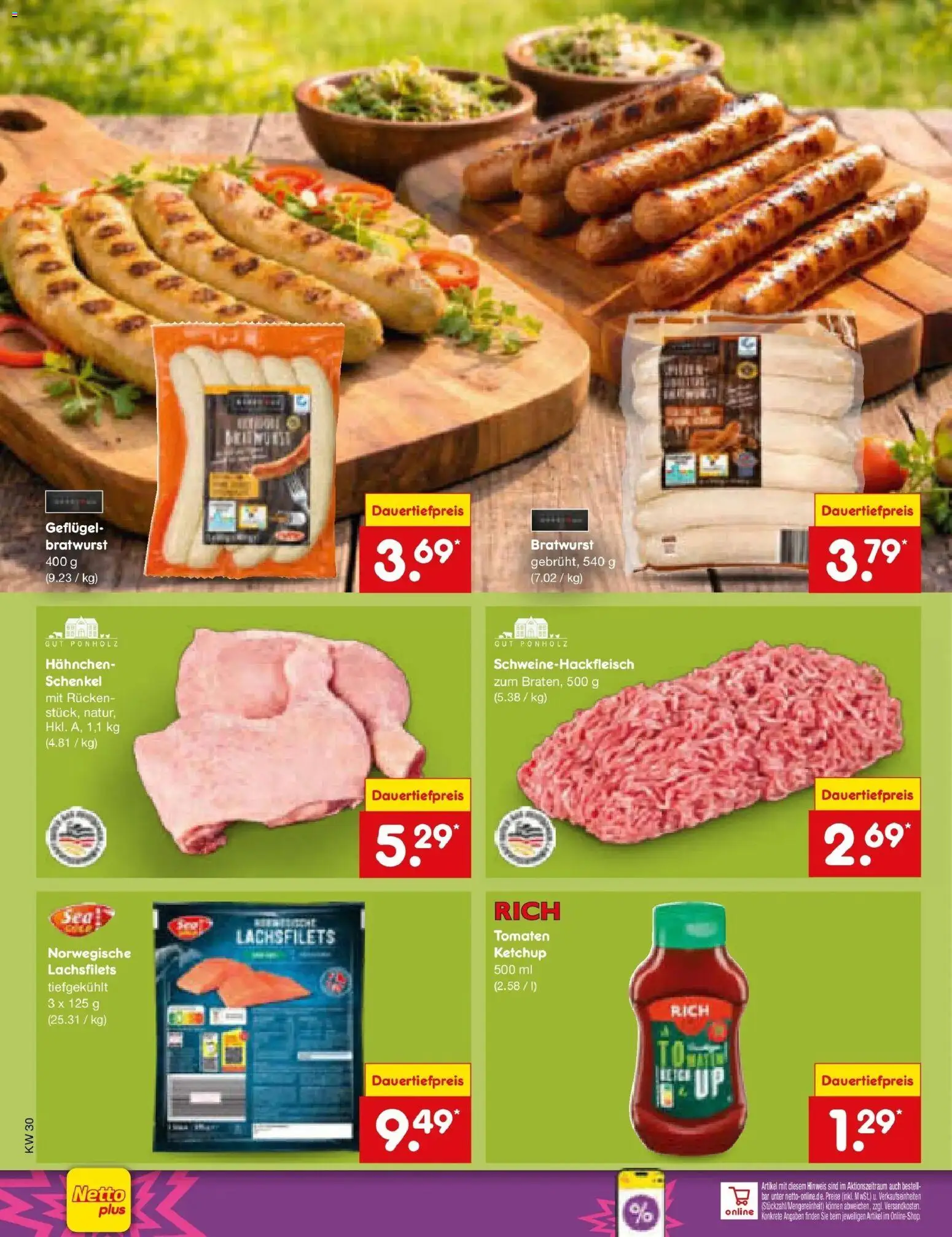 Netto Marken-Discount Prospekt Katzweiler – gültig ab 20.07.2026 | Seite: 28 | Produkte: Hahnchen, Bratwurst, Tomaten, Ketchup