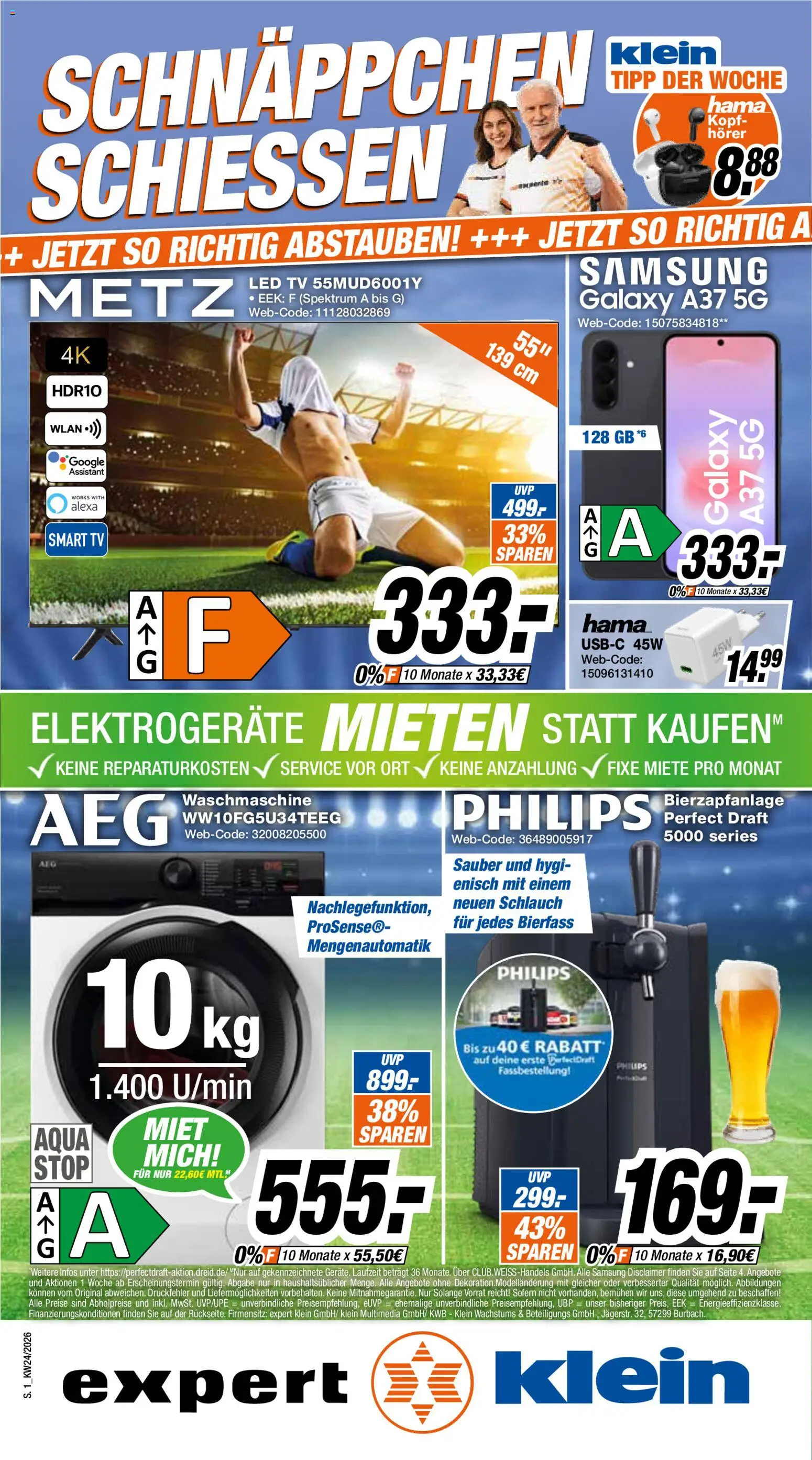 Expert Giessen – gültig ab 08.06.2026 | Seite: 1 | Produkte: Waschmaschine, Samsung, Smart TV, TV