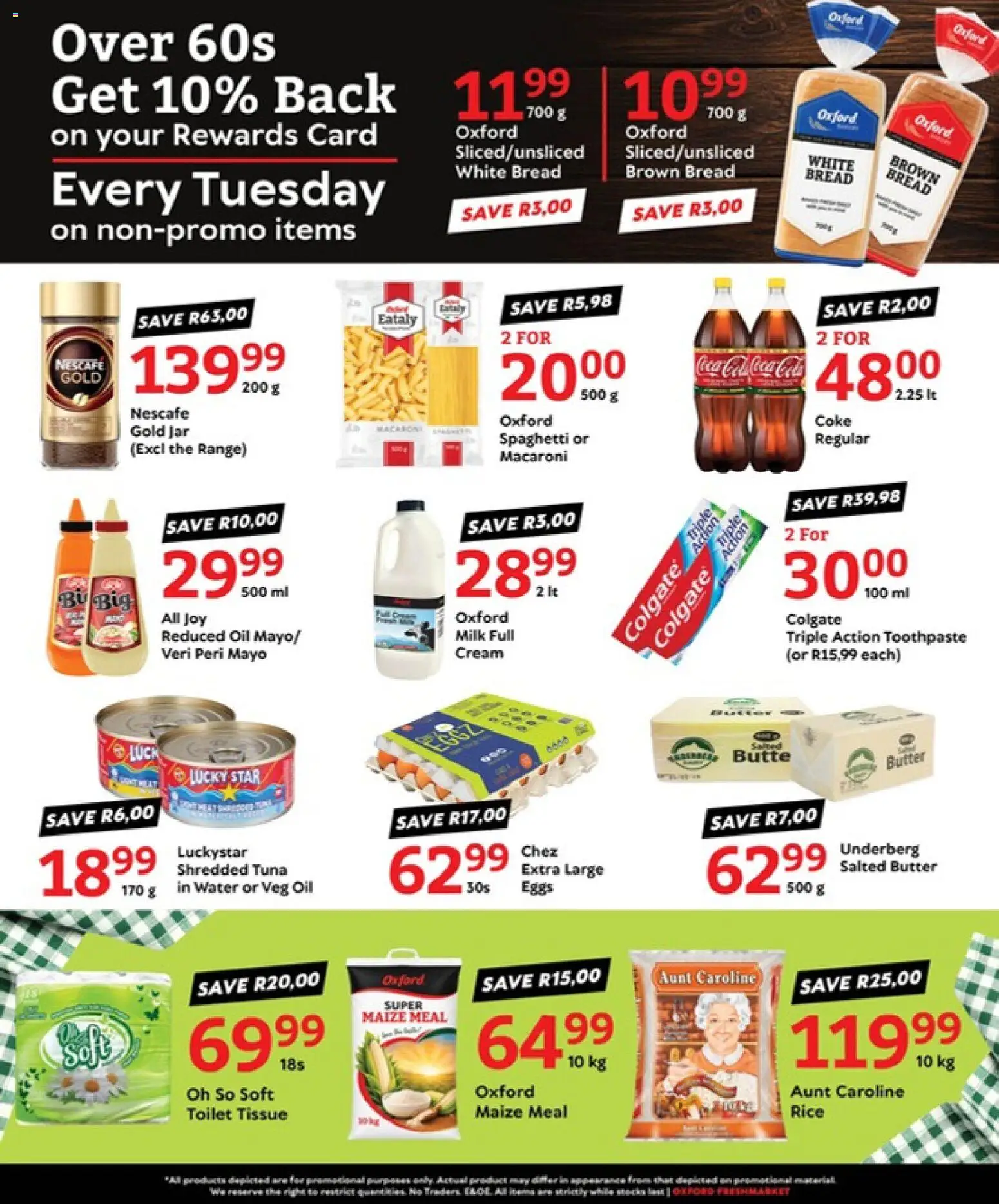 New Oxford Freshmarket catalogue – valid from 28/07/2026 | Page: 3 | Products: Tuna, Maize meal, Eggs, Cream