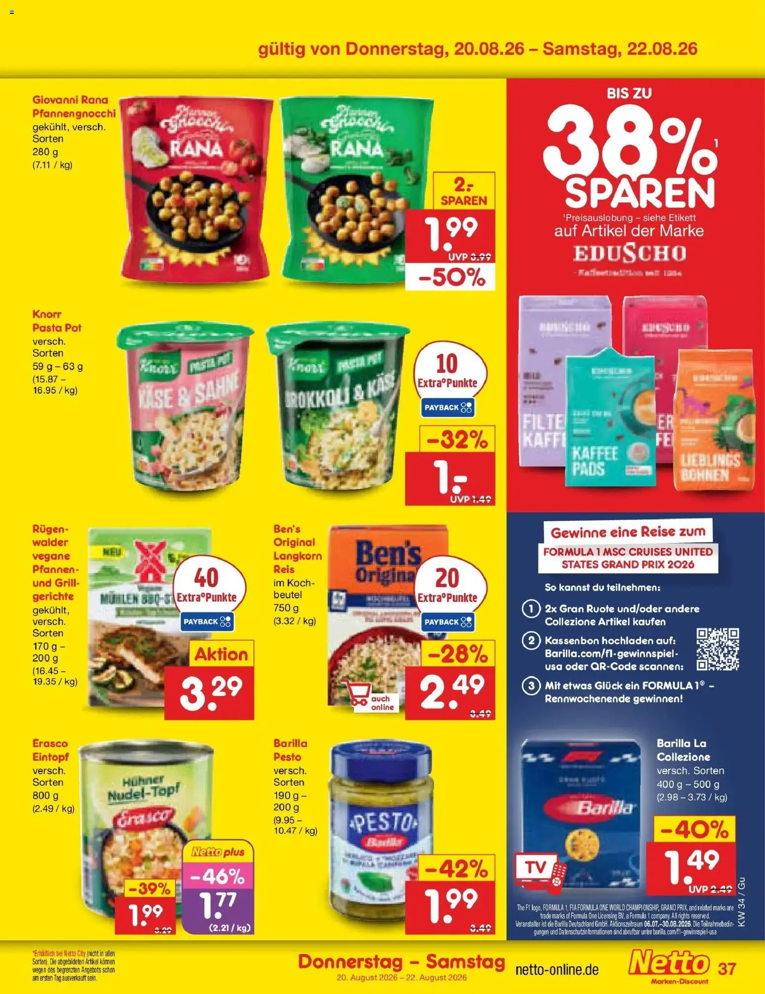 Netto Marken-Discount Prospekt Augustusburg – gültig ab 17.08.2026 | Seite: 57 | Produkte: Grill, Käse, Pasta, Erasco