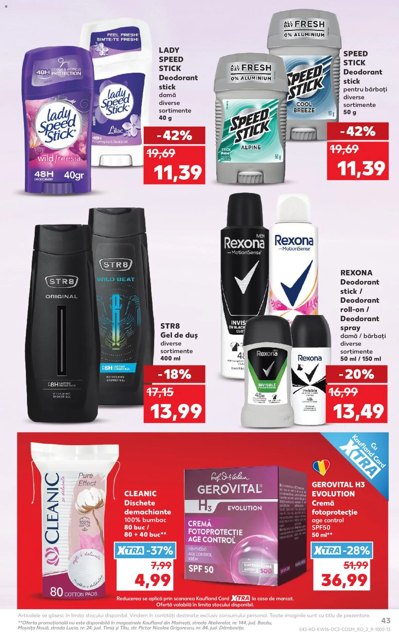 Noul catalog Kaufland – valabil de la 15.04.2026 | Pagină: 43 | Produse: Duș, Cremă, Gel de duș, Deodorant
