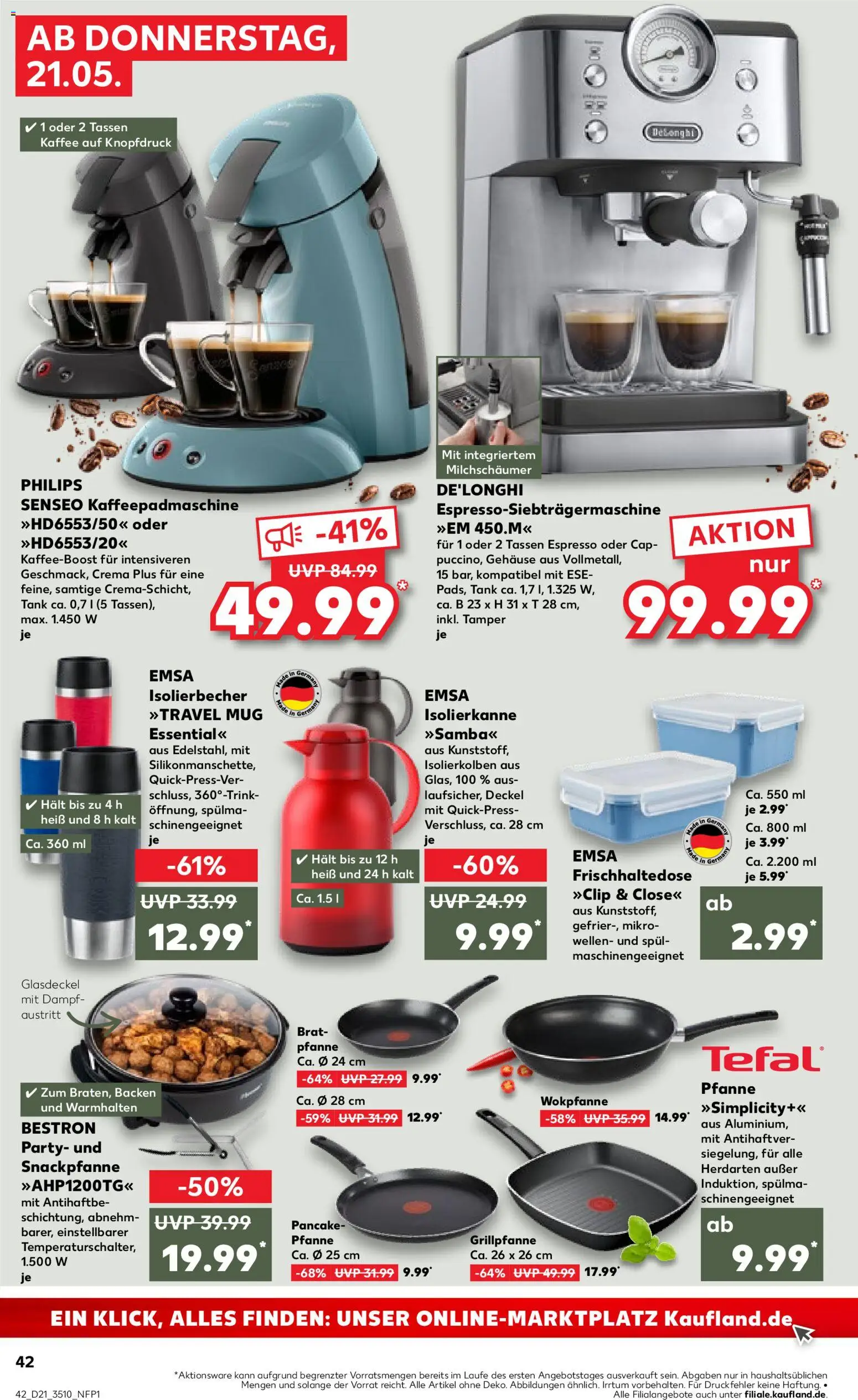 Kaufland Prospekt Leipzig	 – gültig ab 21.05.2026 | Seite: 42 | Produkte: Philips, Senseo, Grill, Wok