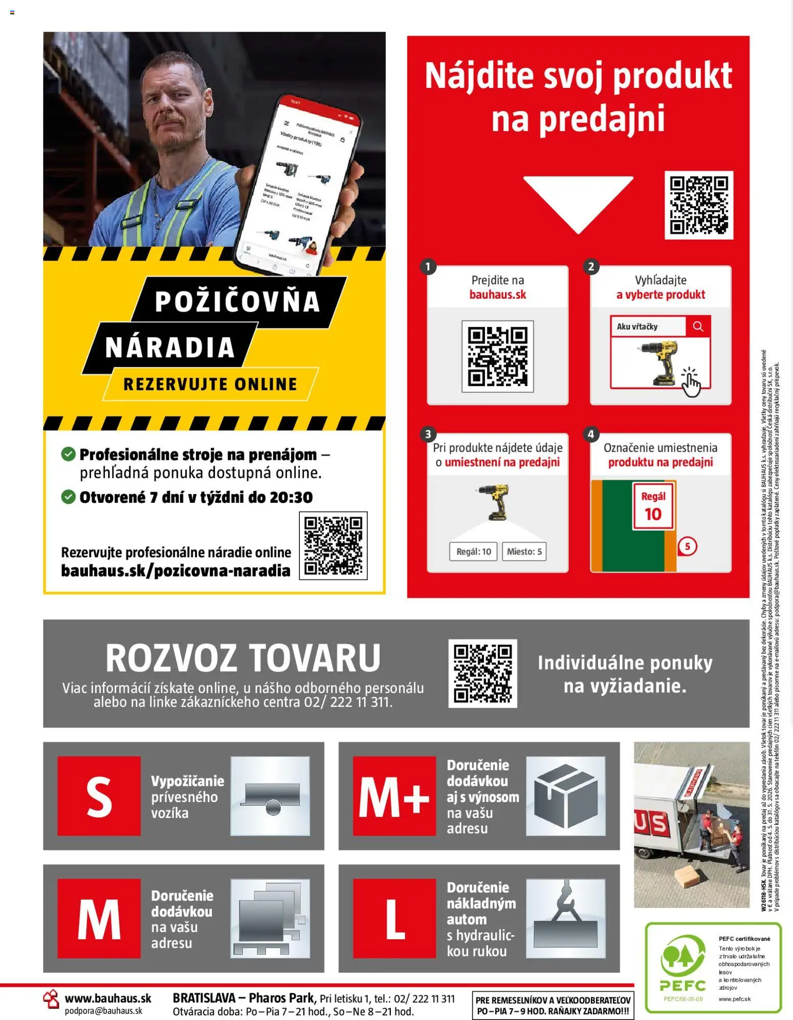 Nové Bauhaus akcie – leták je platný od 04.05.2026 | Strana: 40 | Produkty: Regál, Náradie, Telefón, Aku