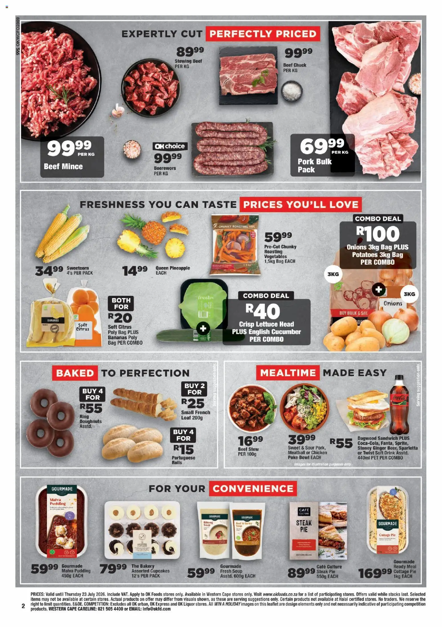 New OK Foods catalogue – valid from 15/07/2026 | Page: 2 | Products: Steak, Boerewors, Beef, Soup