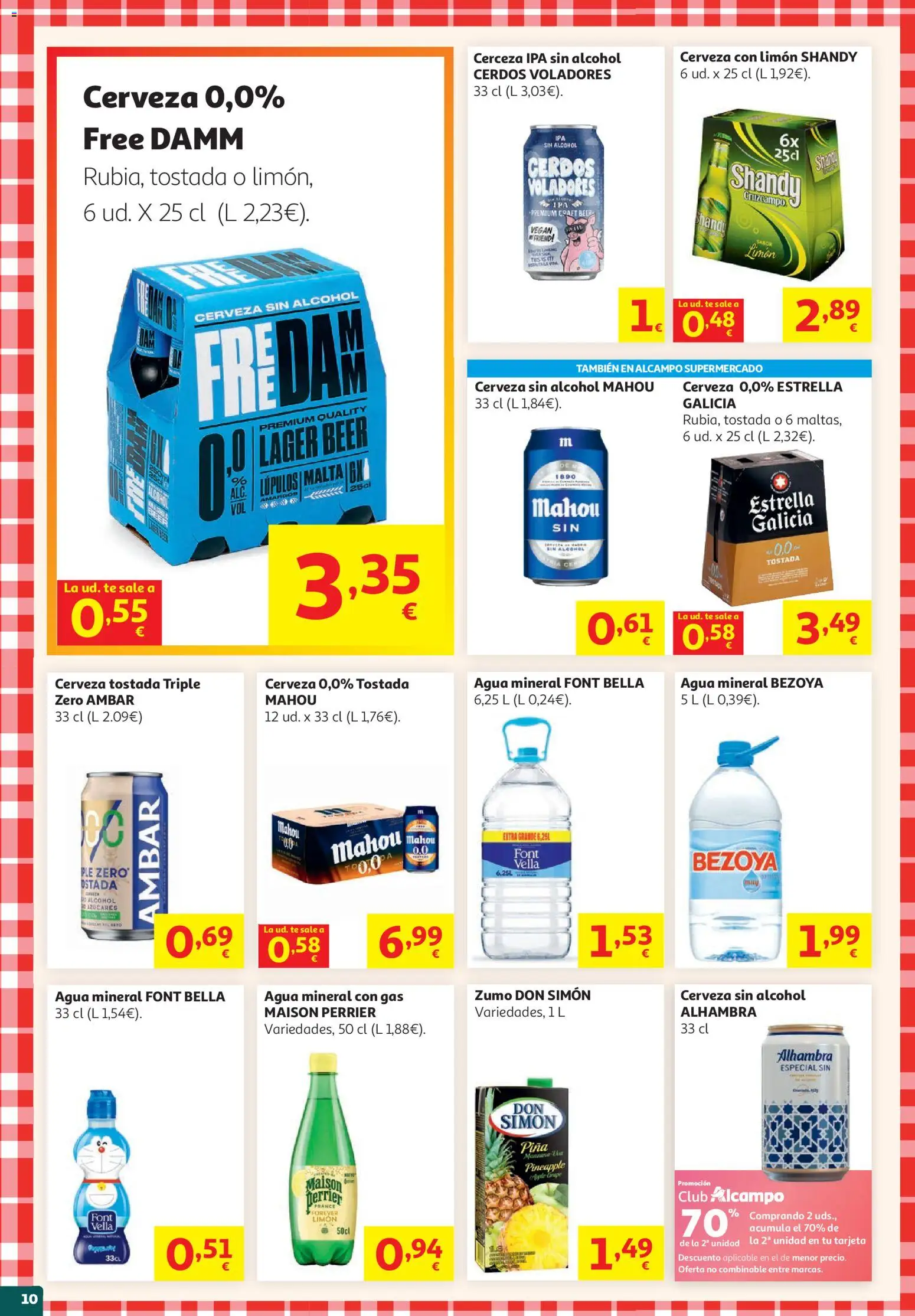 Alcampo HG Unico Mad │ válido desde el 19.05.2026 | Página: 10 | Productos: Cerveza sin alcohol, Cerveza, Ροζ πιπέρι, Té