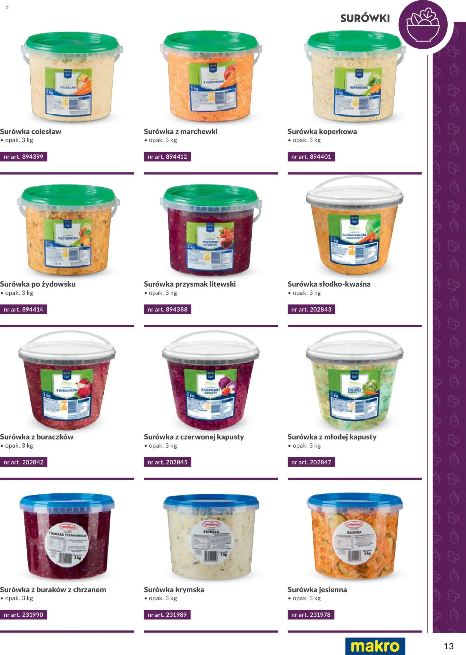 Makro Gazetka - Smart Chef Warzywa i Owoce od 01.01.2026 | Strona: 13 | Produkty: Colesław, Surówka, Surówka colesław
