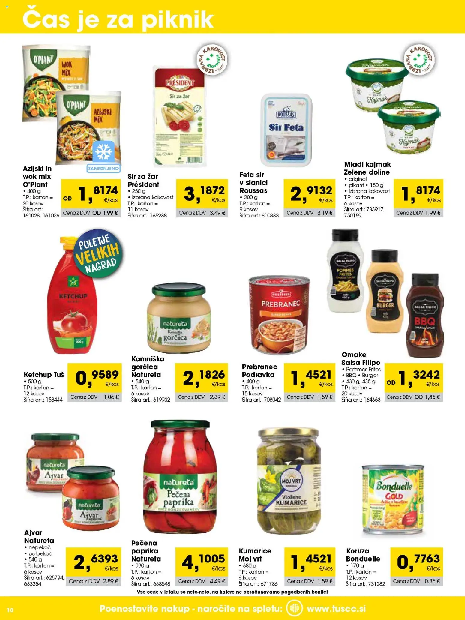 Novi Tuš katalog ponudbe – veljaven od 01.07.2026 | Stran: 10 | Izdelki: Zar, Kajmak, Gorčica, Sir