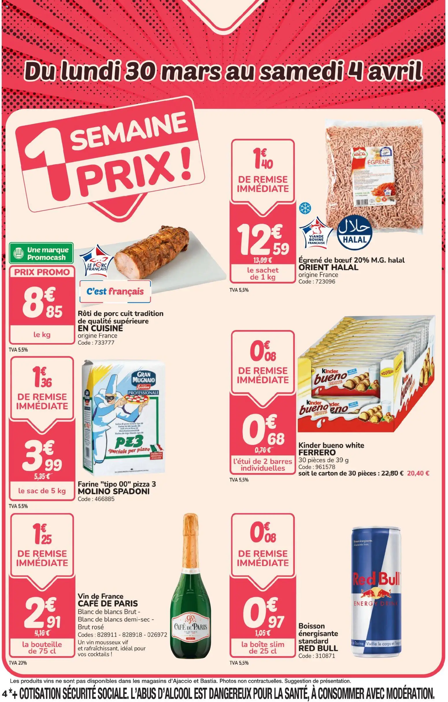 {H1} | Page: 4 | Produits: Mousseux, Red bull, Pizza, Porc