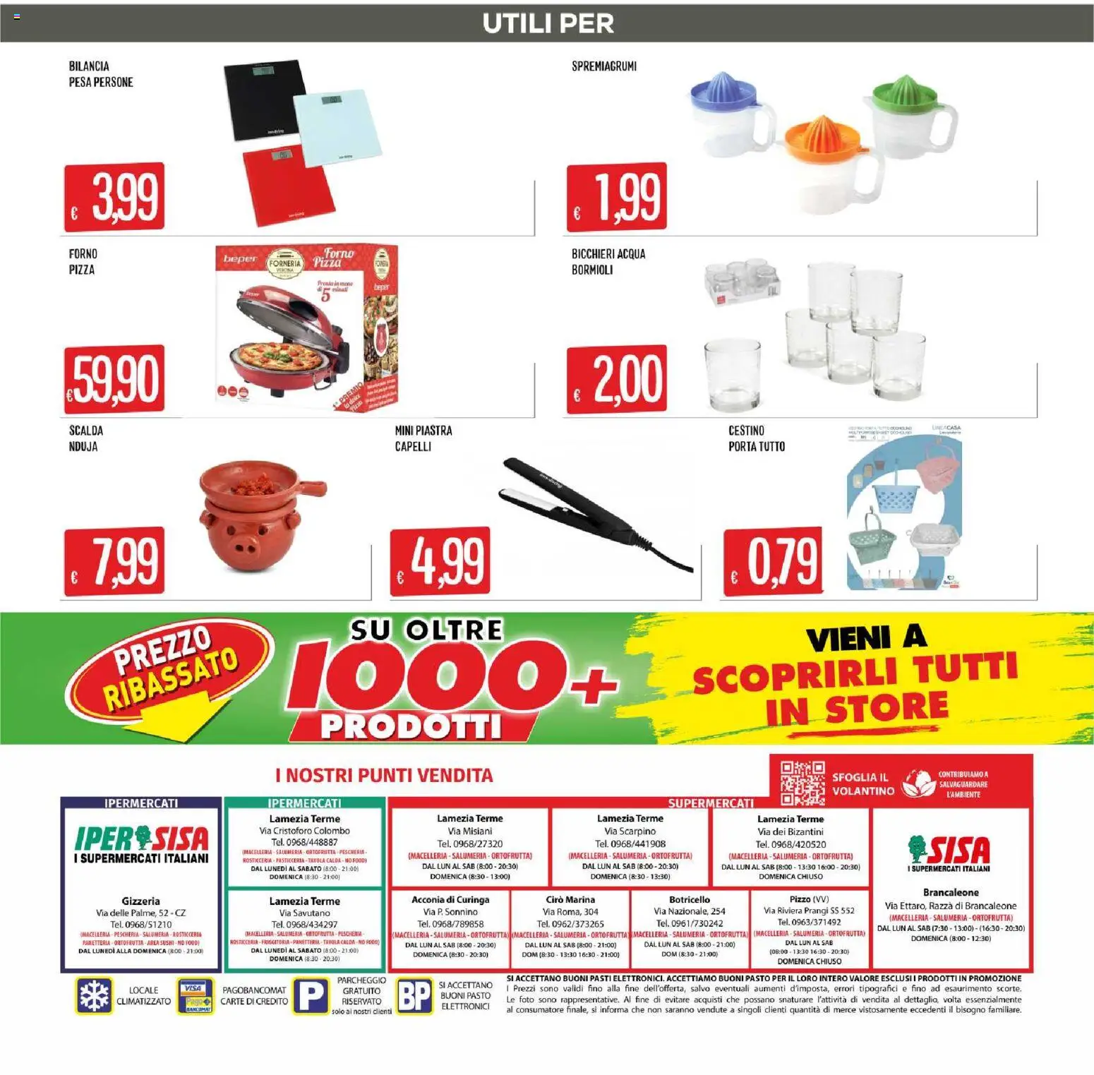 Volantino SISA del 01/10/2026 | Pagina: 20 | Prodotti: Pizza, Acqua, Forno, Spremiagrumi