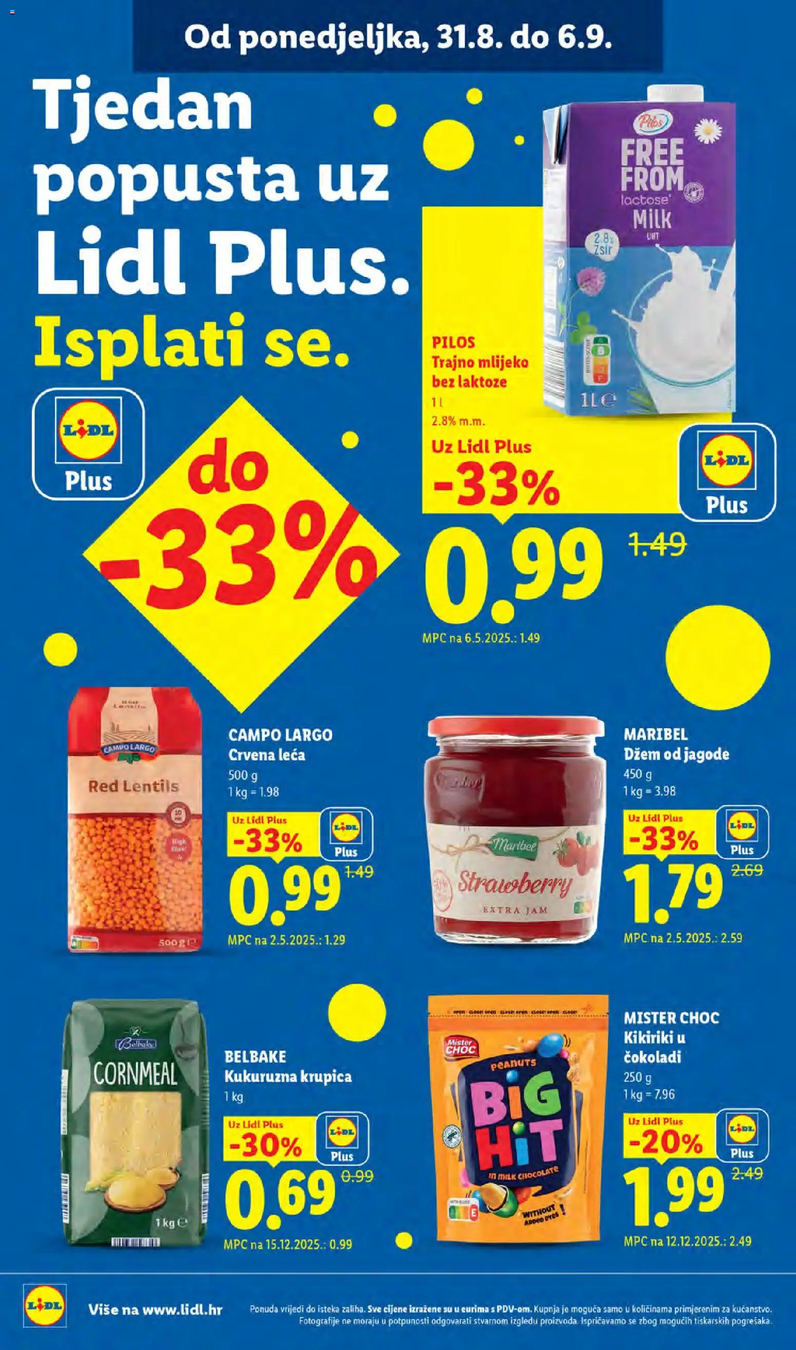 Lidl katalog | vrijedi od 31.08.2026 | Stranica: 10 | Proizvodi: Mlijeko, Kikiriki, Džem, Mlijeko bez laktoze