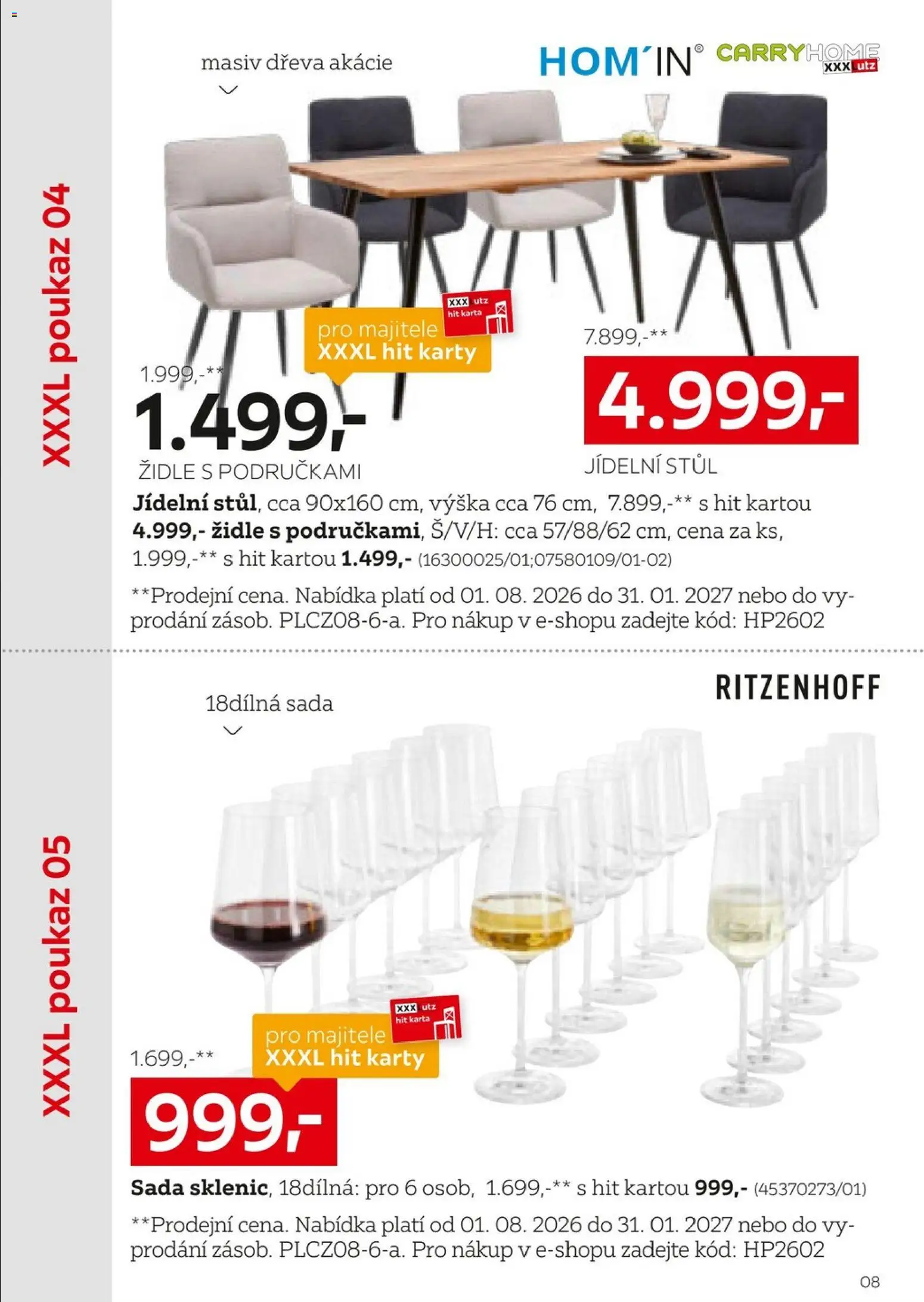 XXXLutz leták - Být věrným zákazníkem se vyplatí od 01.08.2026 | Strana: 8 | Produkty: Stůl, Židle, Karty
