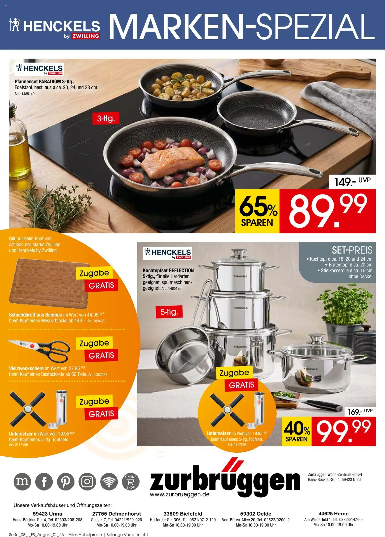 Zurbrüggen Zwilling Marken-Spezial – gültig ab 05.08.2026 | Seite: 8 | Produkte: Uhr