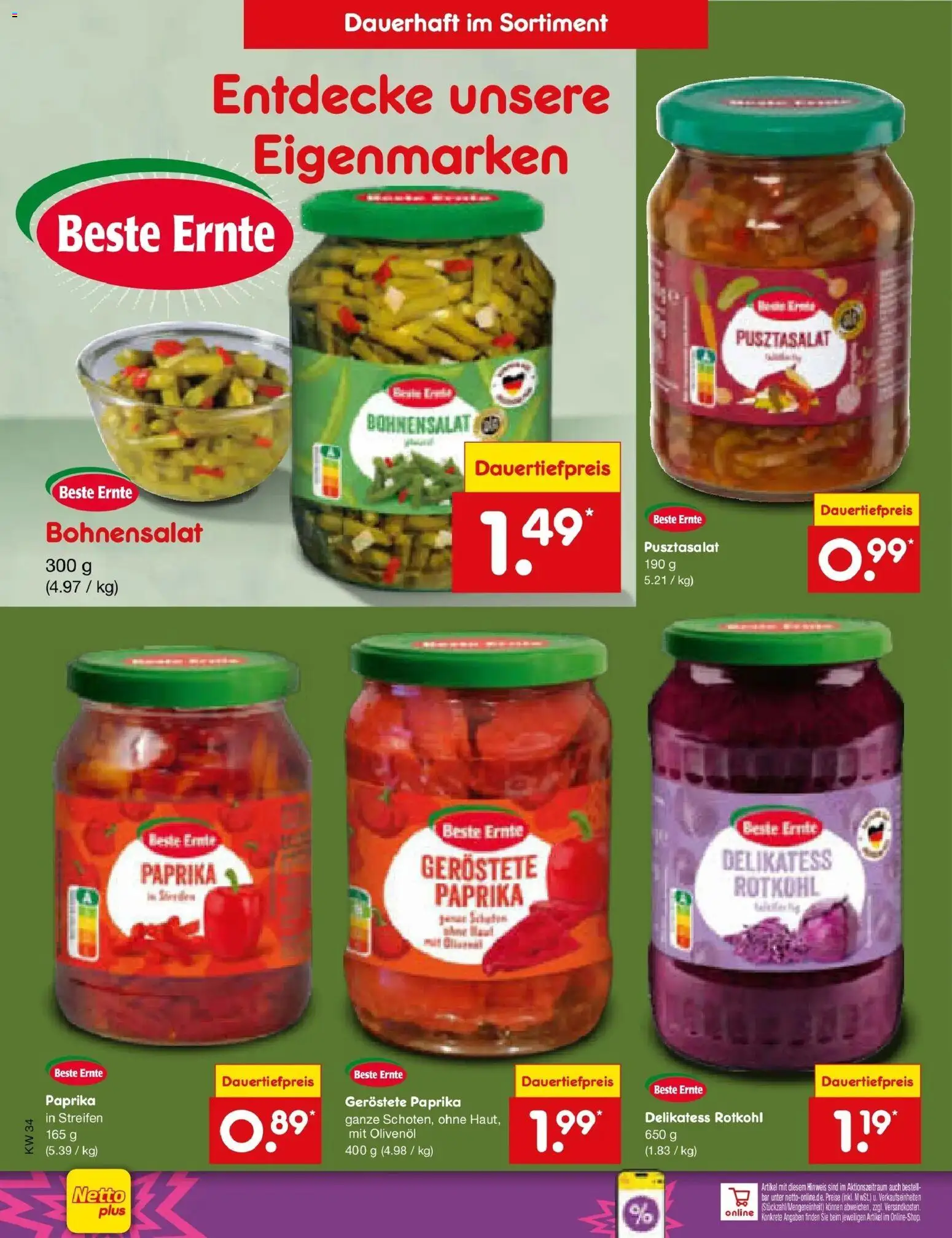 Netto Marken-Discount Prospekt Thiendorf – gültig ab 17.08.2026 | Seite: 54 | Produkte: Rotkohl, Olivenol, Paprika