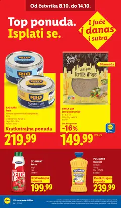 RIO MARE Tuna, Komadi Tune u suncokretovom ulju - pregled Lidl kataloga - važi od 08.10.2026 | Strana: 32