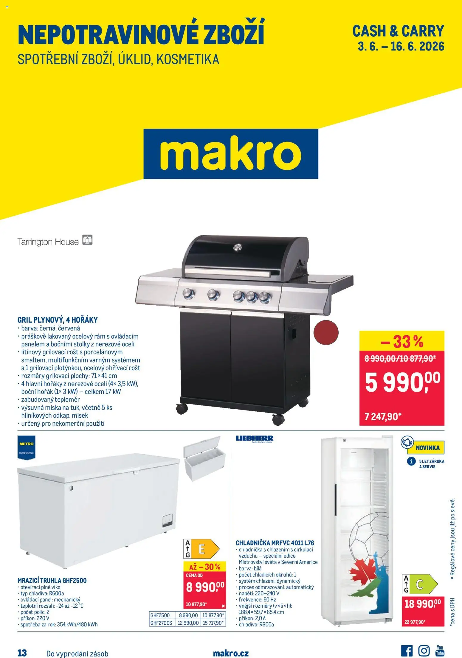 Makro leták - Nepotravinové zboží od 03.06.2026 | Strana: 1 | Produkty: Gril, Teploměr, Rošt, Truhla