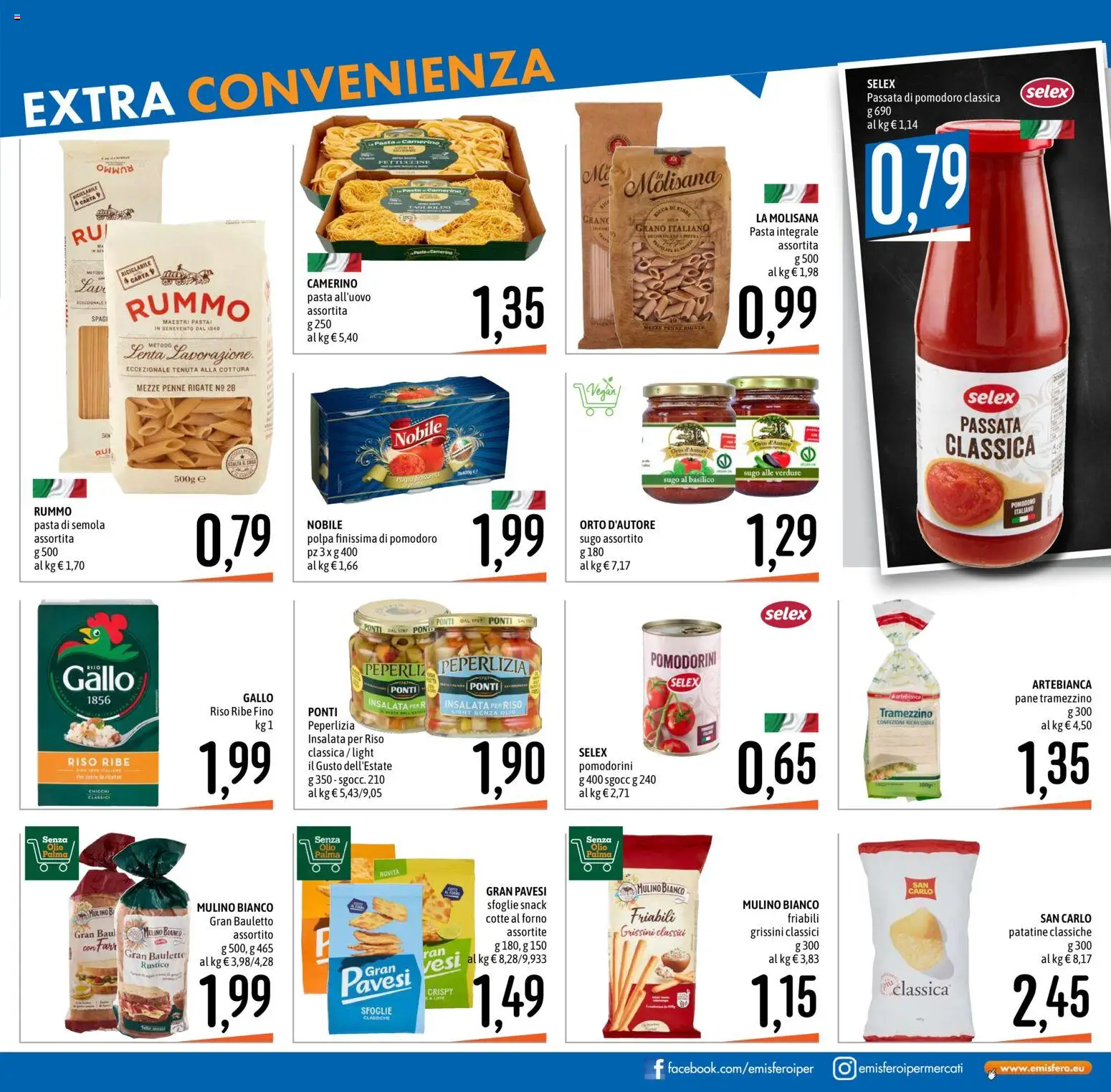 Volantino Emisfero del 27/08/2026 | Pagina: 3 | Prodotti: Pomodorini, Riso, Pasta, Semola
