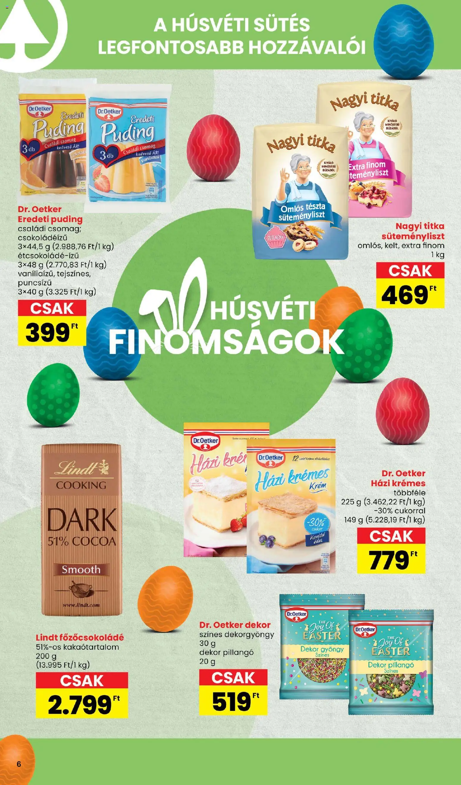 Spar akciós ujság - amely érvényes a következő dátumtól: 05.03.2026 | Oldal: 6 | Termékek: Puding, Tészta, Sütemény, Cukor