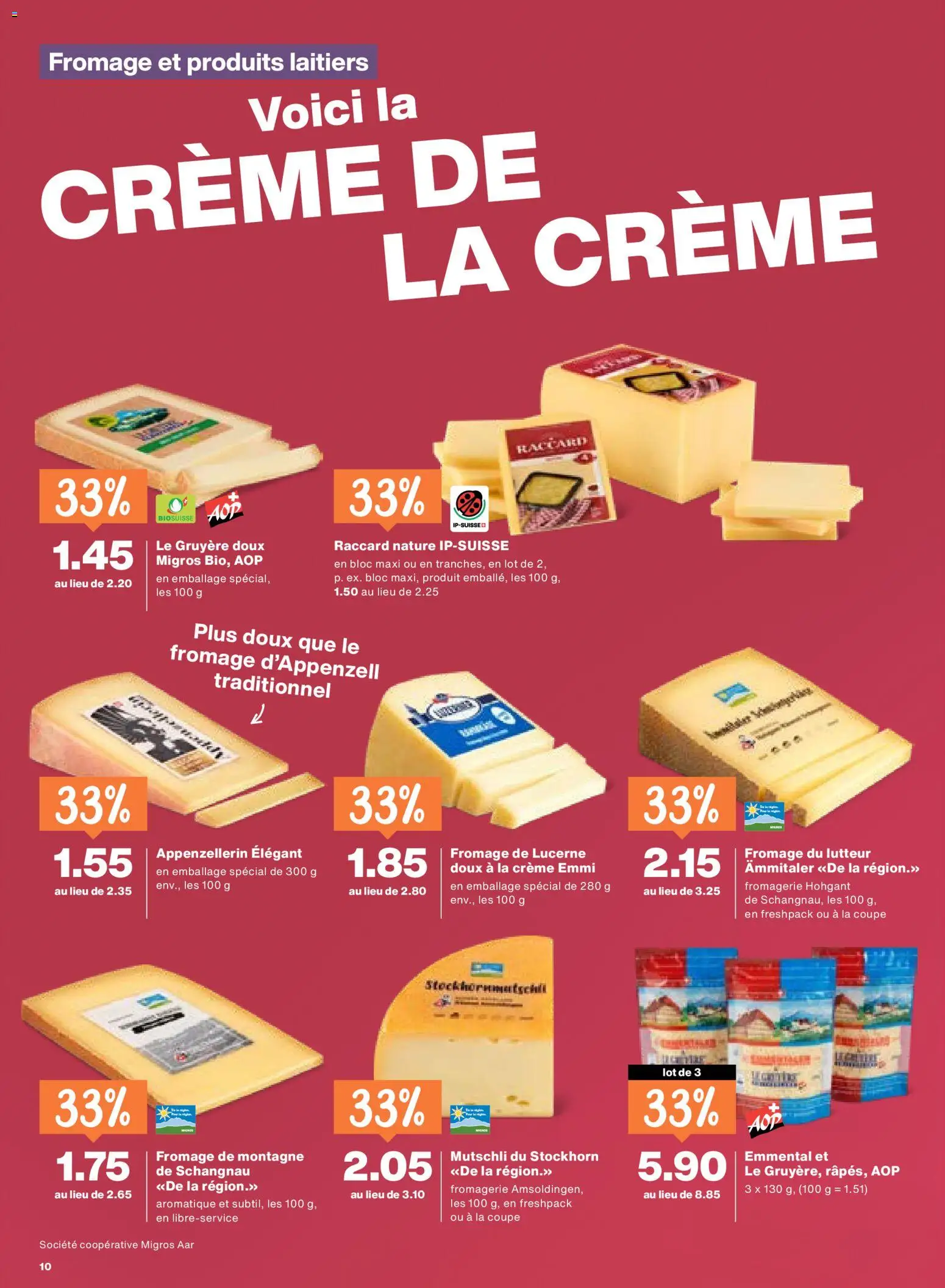 Migros aktionen FR – gültig ab 27.08.2026 | Seite: 10 | Produkte: Creme