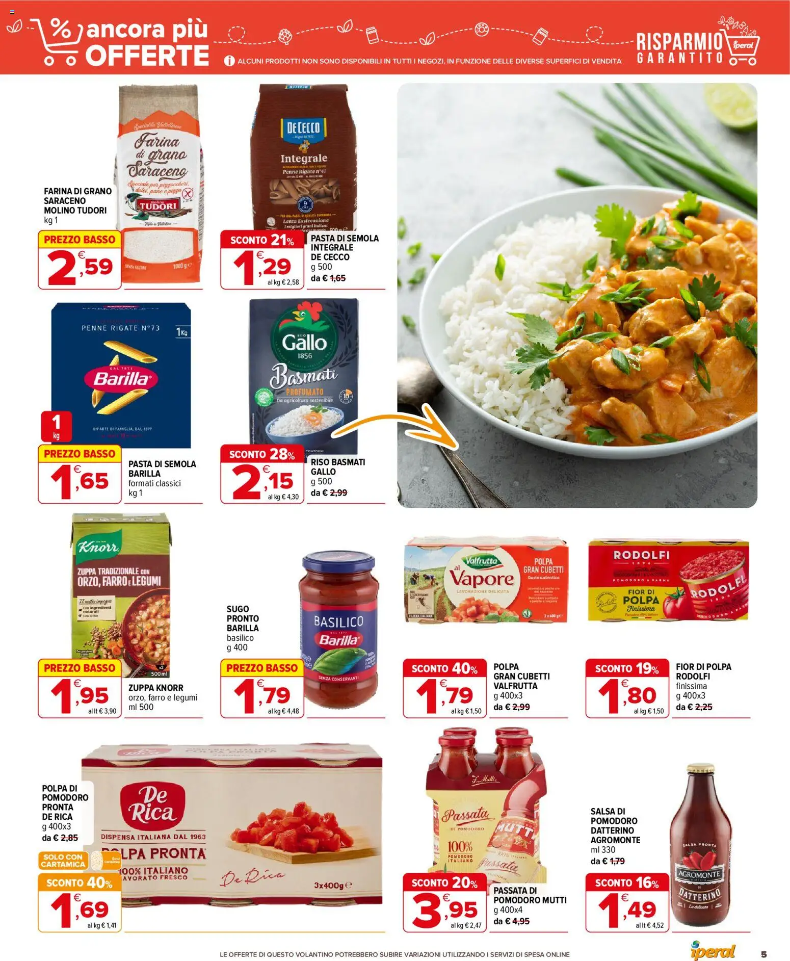 Volantino Iperal del 17.06.2026 | Pagina: 5 | Prodotti: Pane, Pasta, Passata di pomodoro, Farro