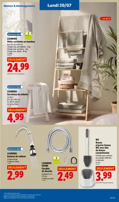 LIDL - Prévisualisation de LIVARNO HOME Flexible de douche, Longueur env. 175 cm. L'unité au choix. valide à partir de 16/07/2026 | Page: 51 | Produits: Tablette, Robinet, Brosse, Douche