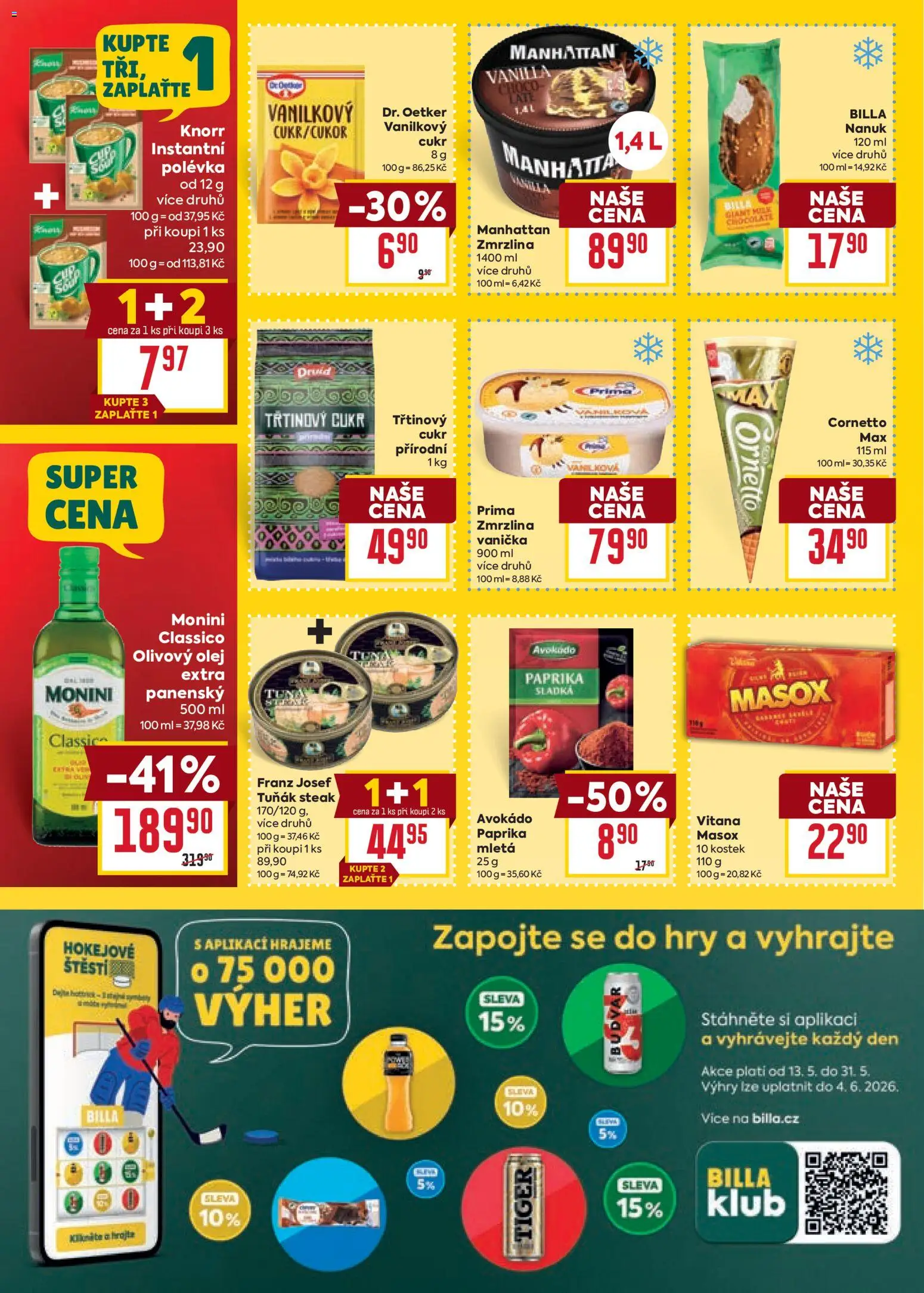 Billa Velký leták od 13.05.2026 | Strana: 18 | Produkty: Tiger, Knorr, Masox, Avokádo
