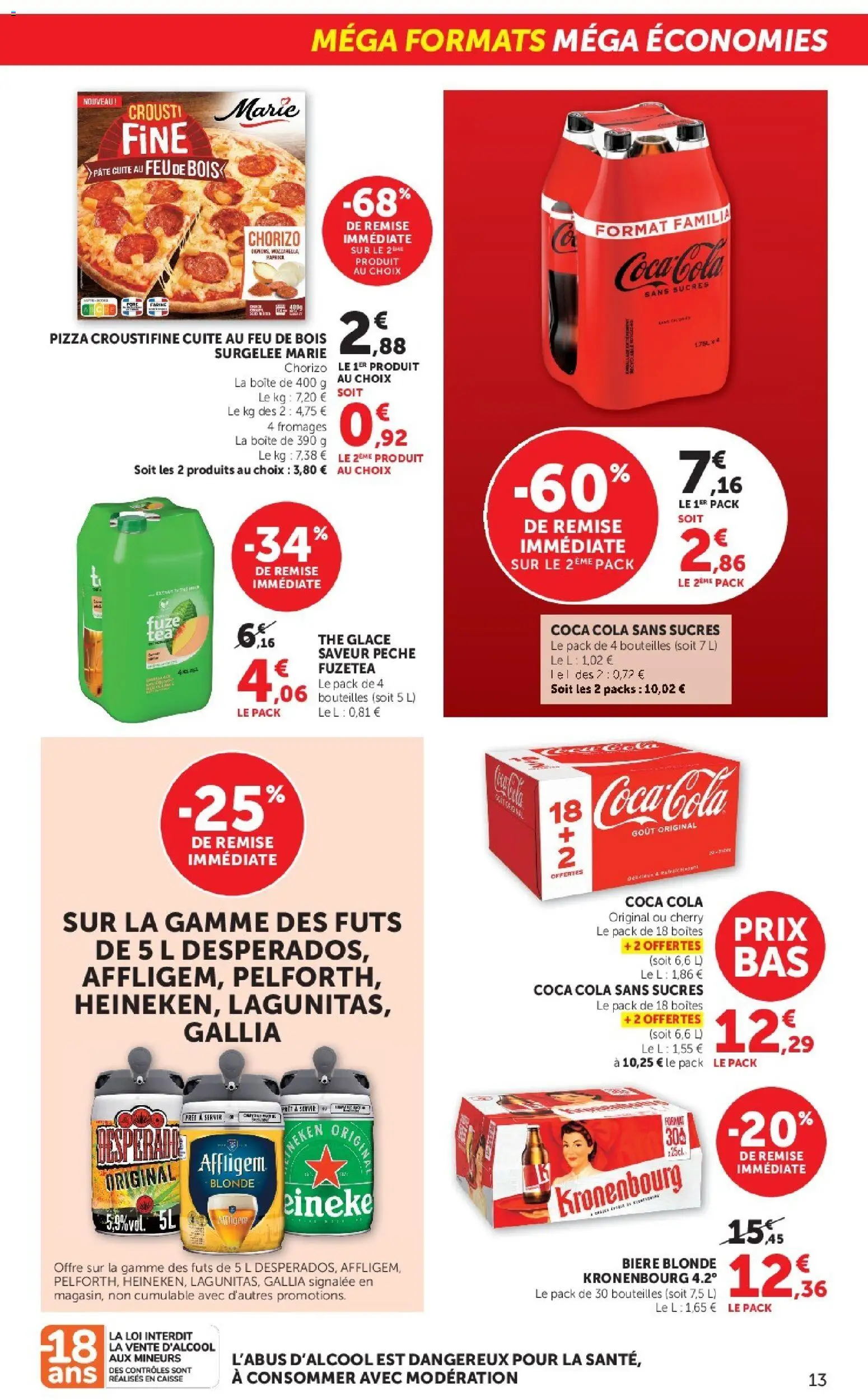 {H1} | Page: 13 | Produits: Coca, Chorizo, Pêche, Bière blonde