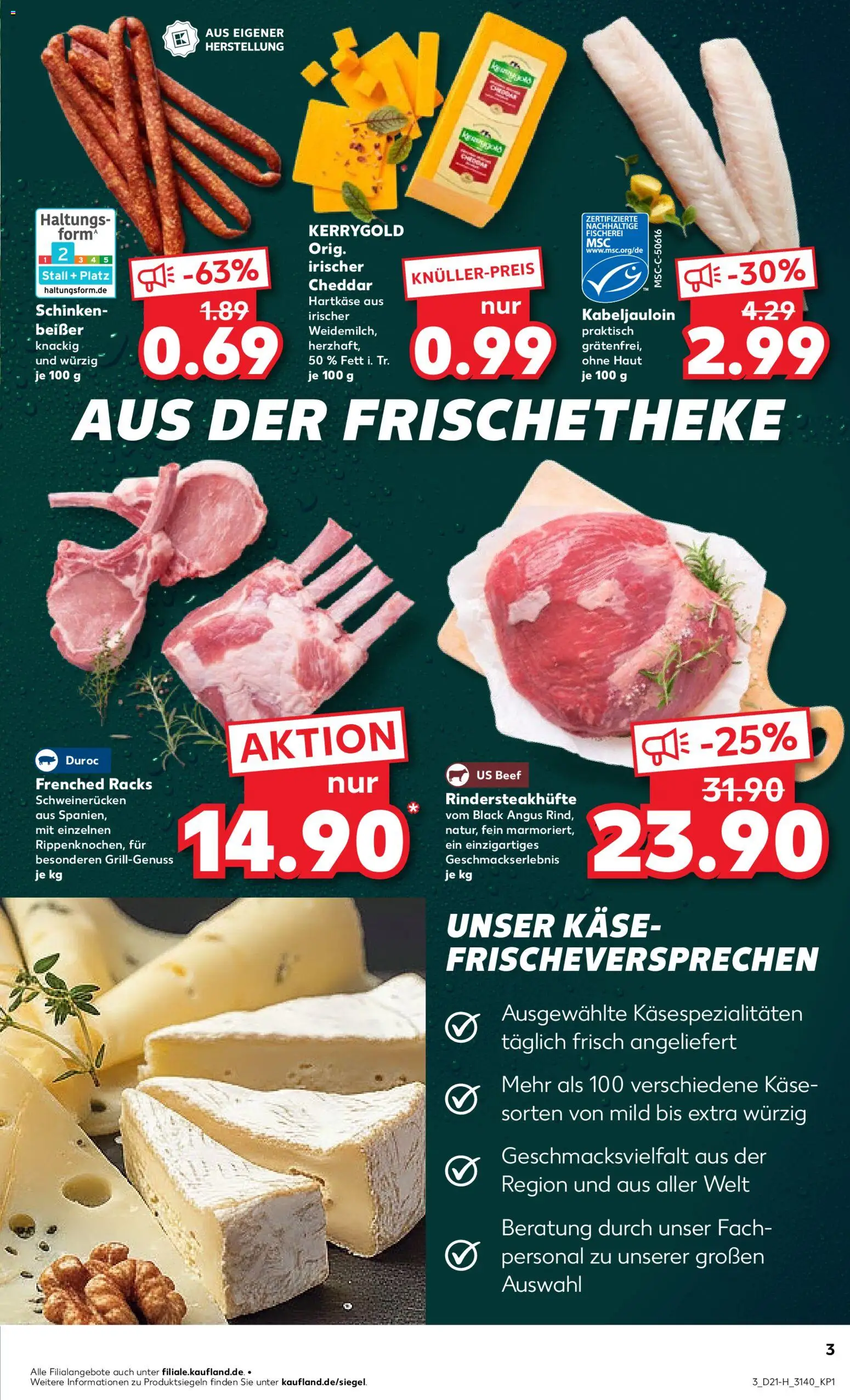 Kaufland Prospekt Leipzig	 – gültig ab 21.05.2026 | Seite: 3 | Produkte: Käse, Schweinerucken, Schinken, Steak