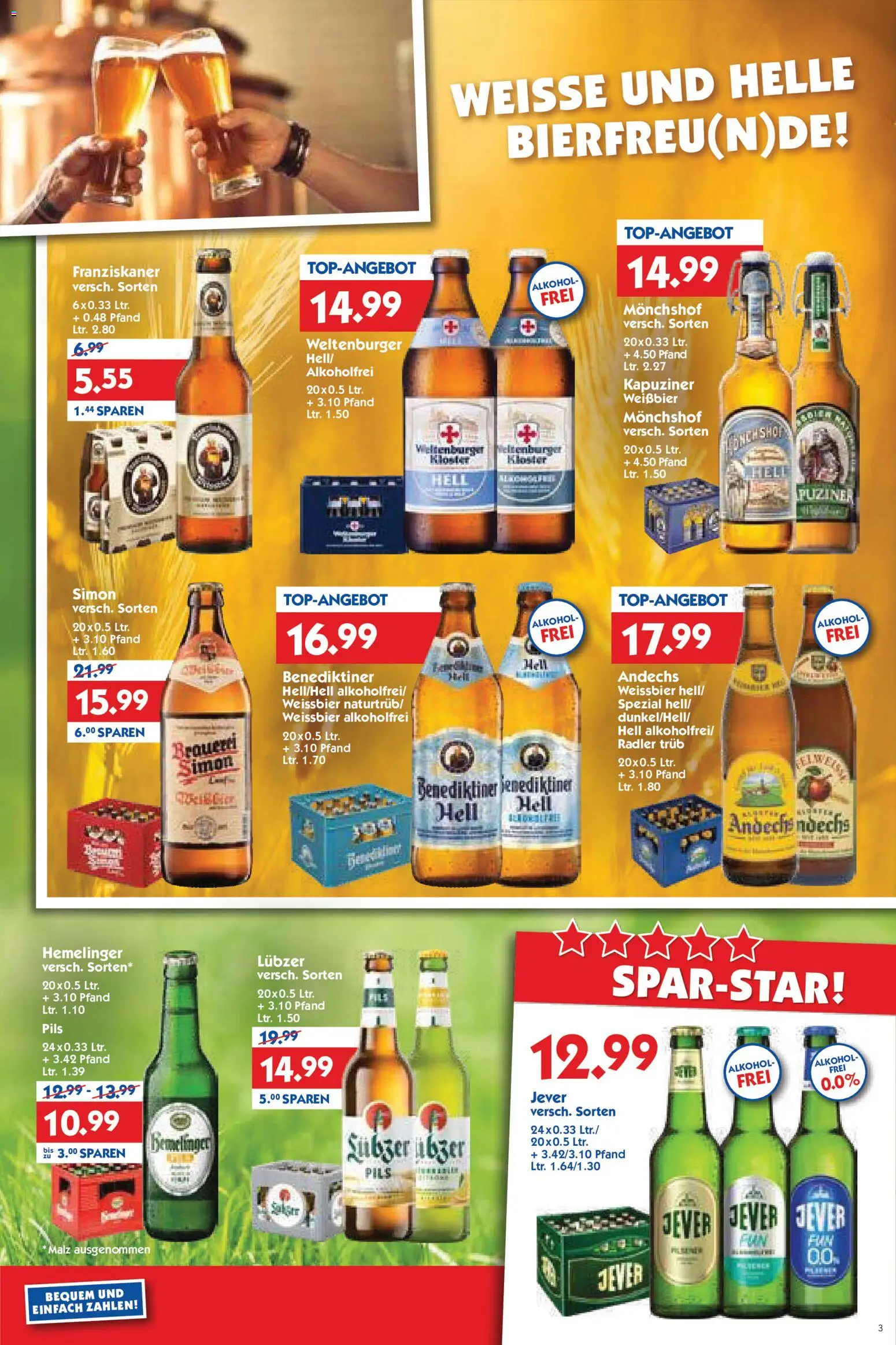 HOL’AB! Prospekt – gültig ab 10.08.2026 | Seite: 3 | Produkte: Monchshof, Franziskaner, Pils, Radler