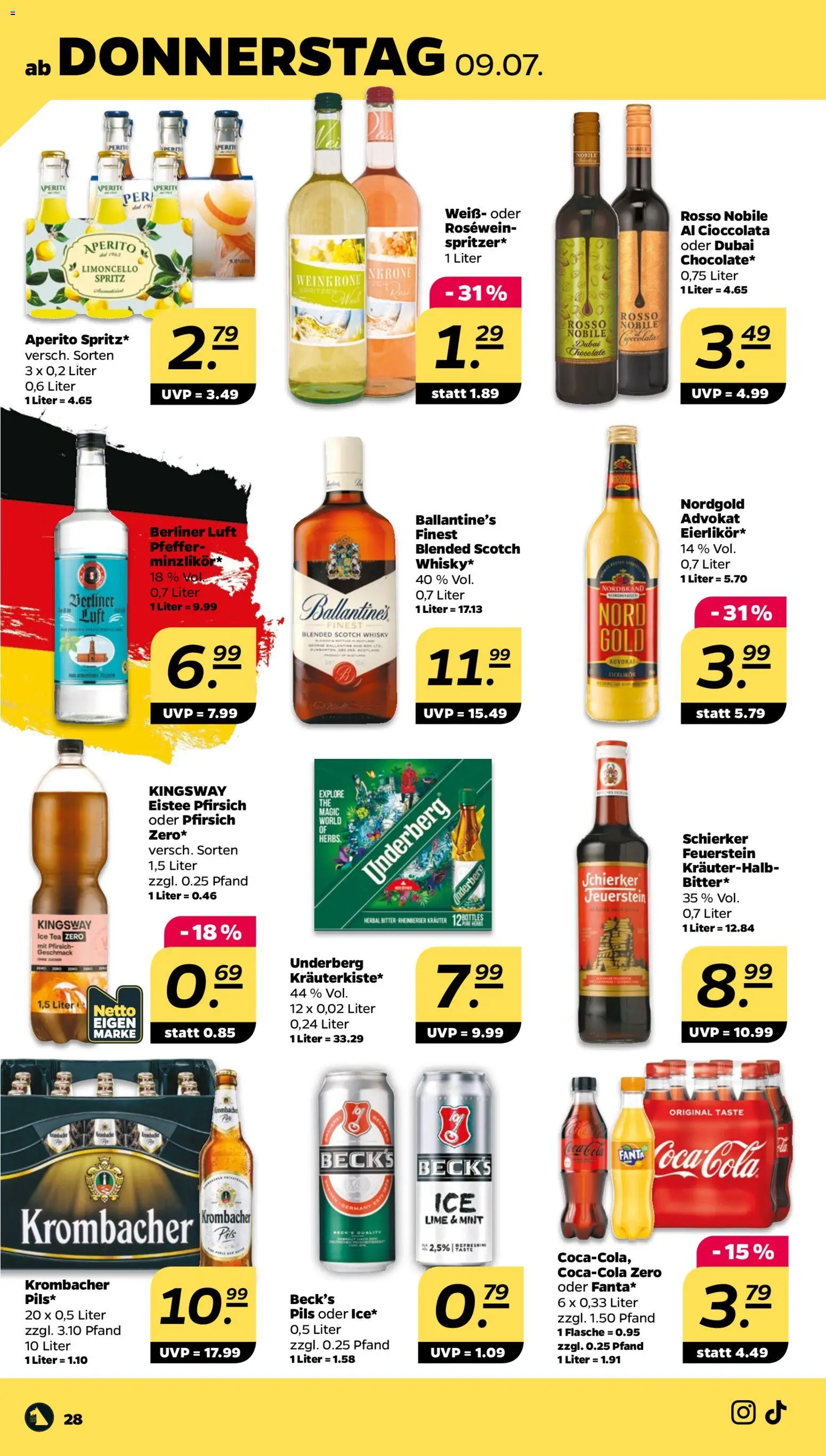 Netto Prospekt – gültig ab 06.07.2026 | Seite: 30 | Produkte: Whisky, Pfirsich, Krombacher, Underberg