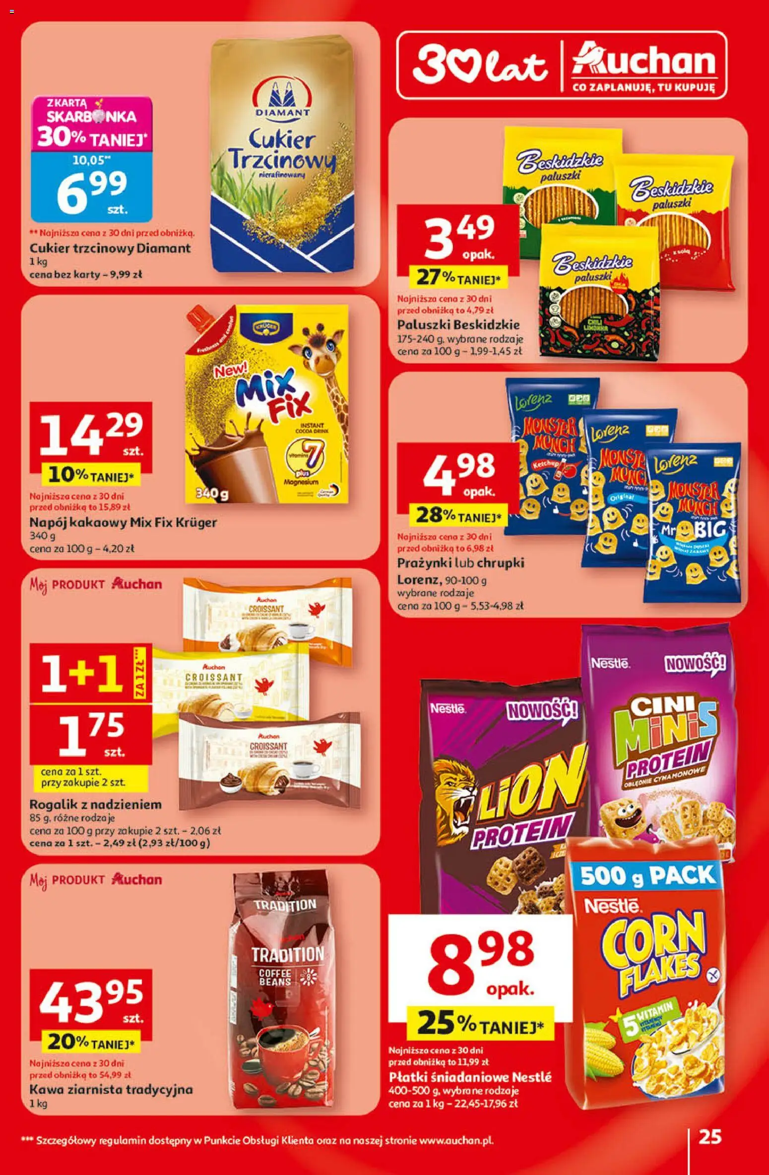Auchan - Gazetka 30 Lat Hipermarket  od 09.04.2026 | Strona: 25 | Produkty: Ketchup, Chrupki, Płatki, Cukier