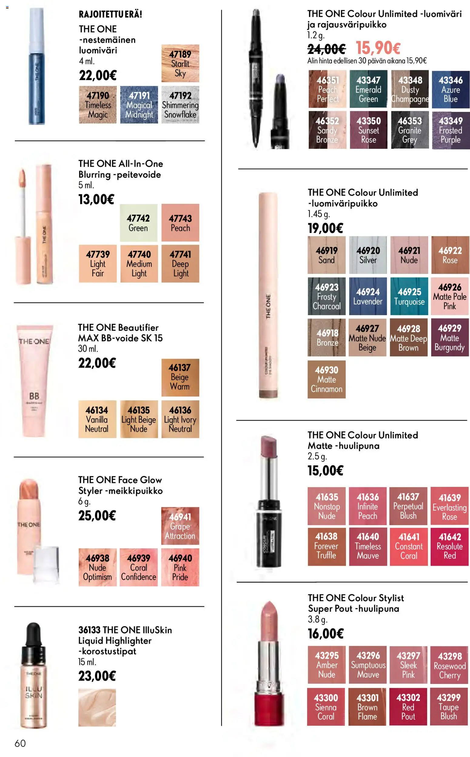 Oriflame - Esite 09 – voimassa 24/06/2026 alkaen | Sivu: 60 | Tuotteet: Peitevoide, Luomiväri, Huulipuna