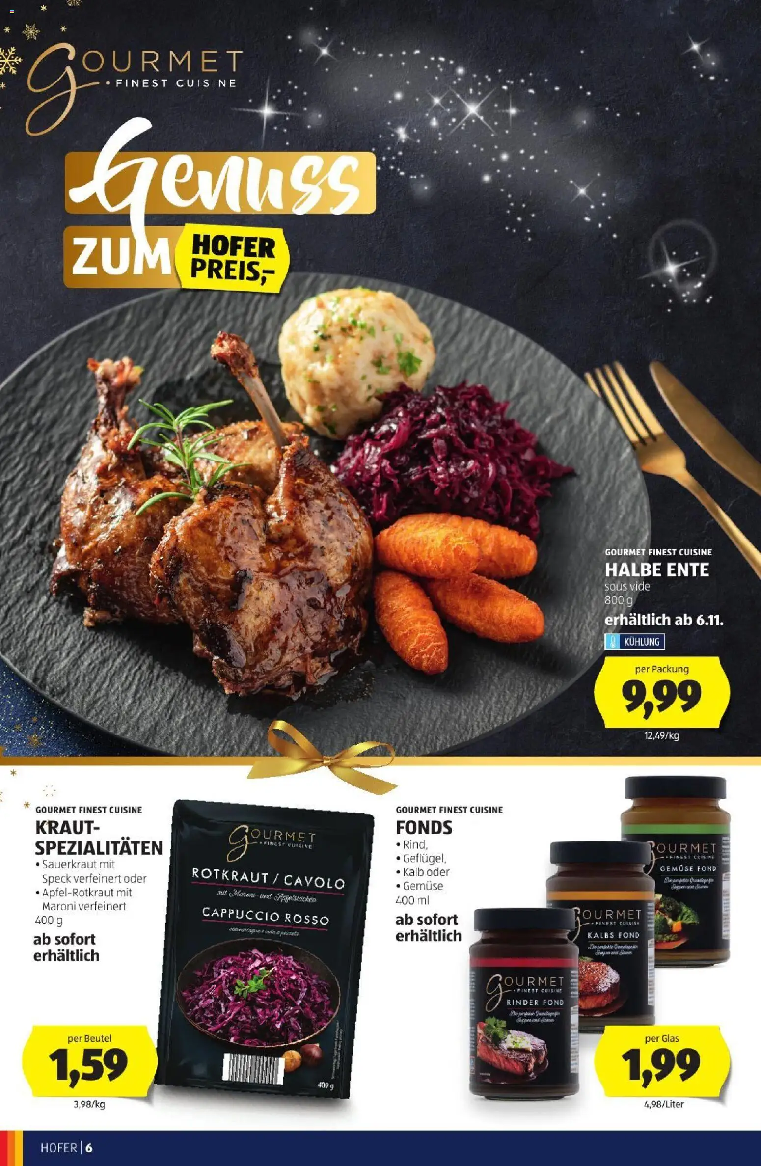 Hofer Weihnachtskatalog gültig ab 28.10.2026 | Seite: 6 | Produkte: Gemüse, Kraut, Sauerkraut, Speck