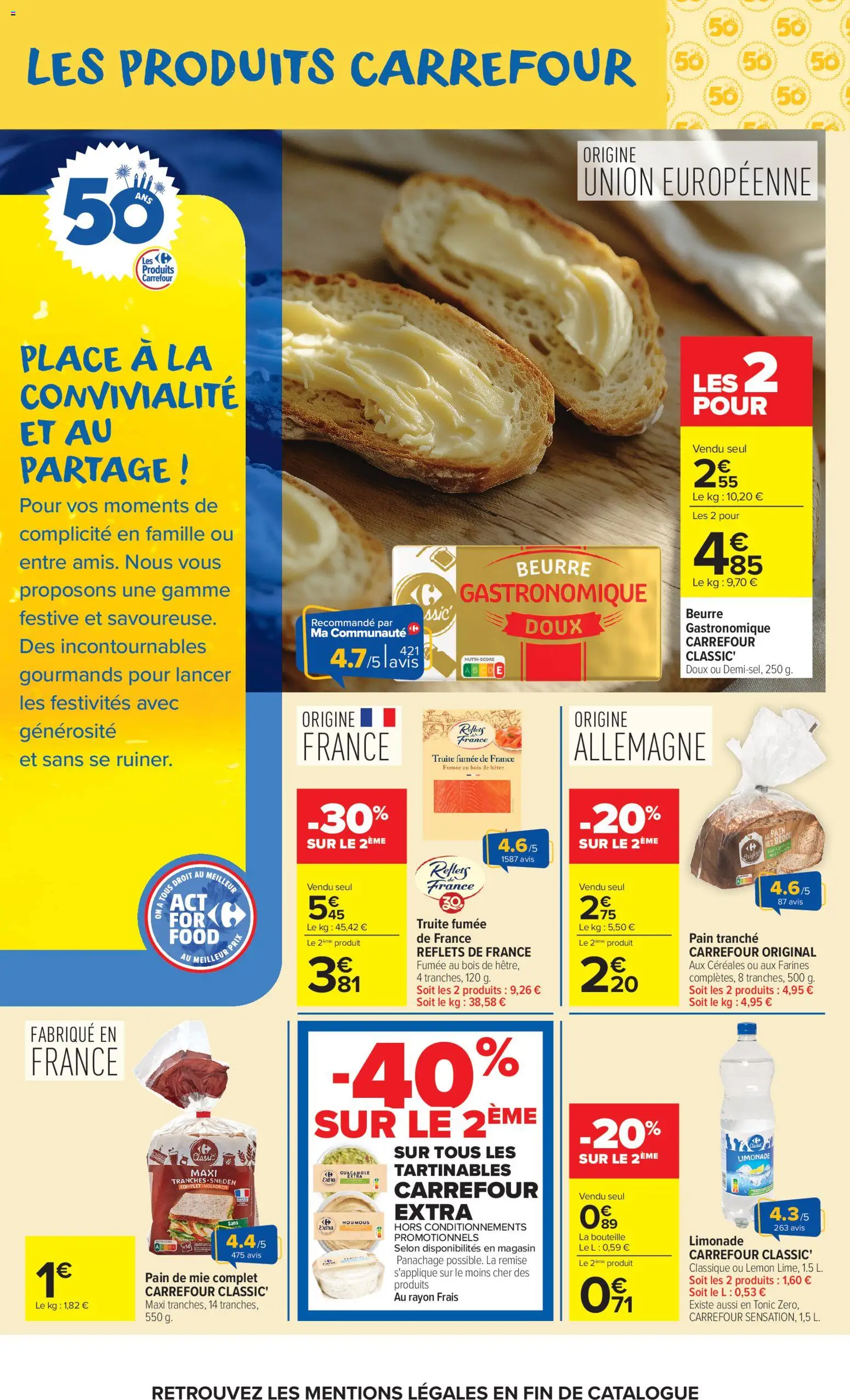 {H1} | Page: 6 | Produits: Truite fumée, Beurre, Beurre gastronomique, Céréales