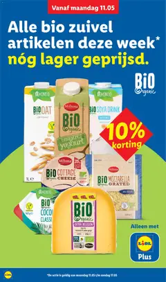 BIO MOZZARELLA Organic GRATED, Organic grated mozzarella cheese, ideal for pizza - Voorbeeld van een folder van Lidl, geldig van 18.05.2026 | Pagina: 12