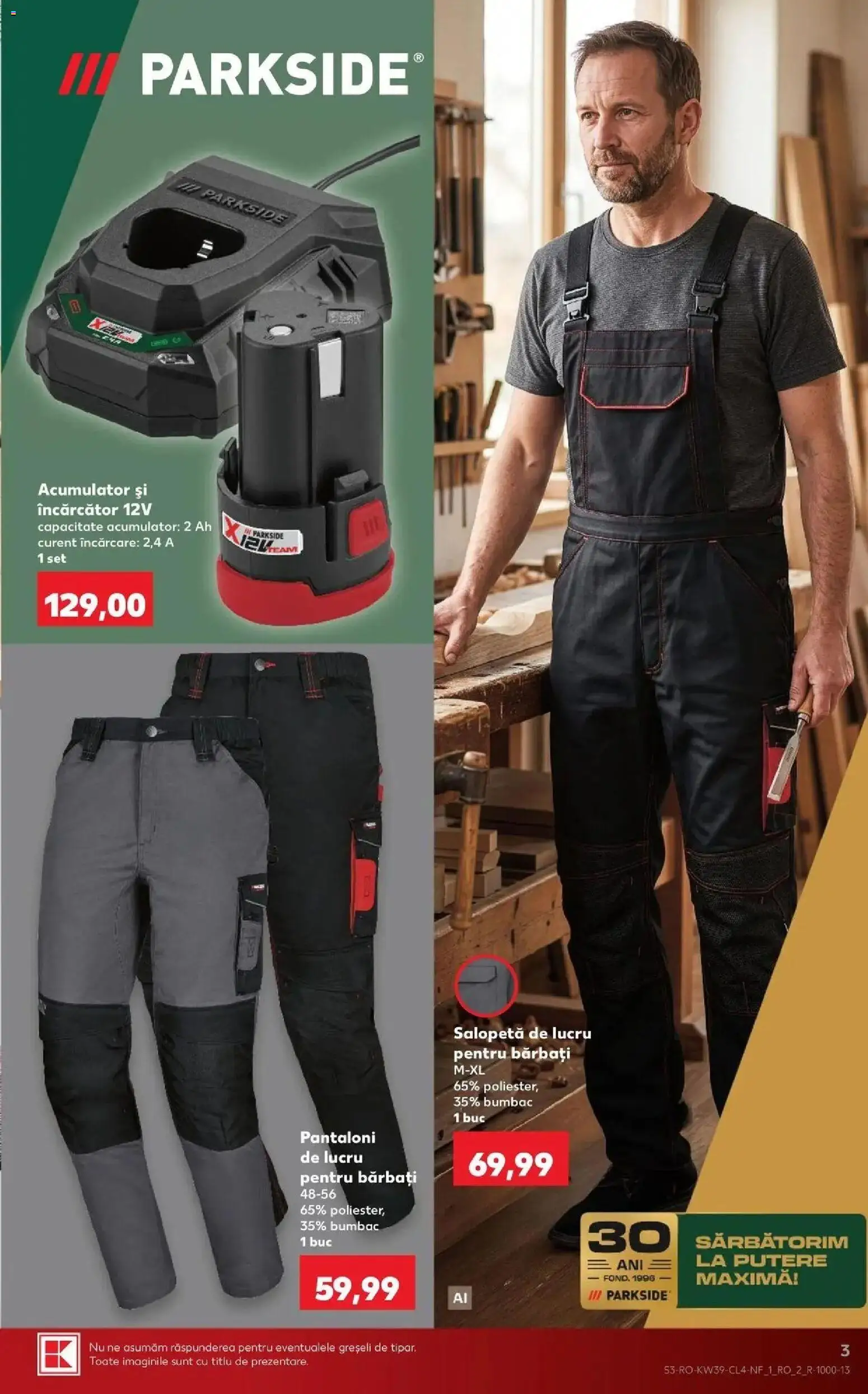 Kaufland Viseu de Sus 23.09.2026 - Revista si Oferta | Pagină: 3 | Produse: Încărcător, Parkside, Pantaloni, Salopetă