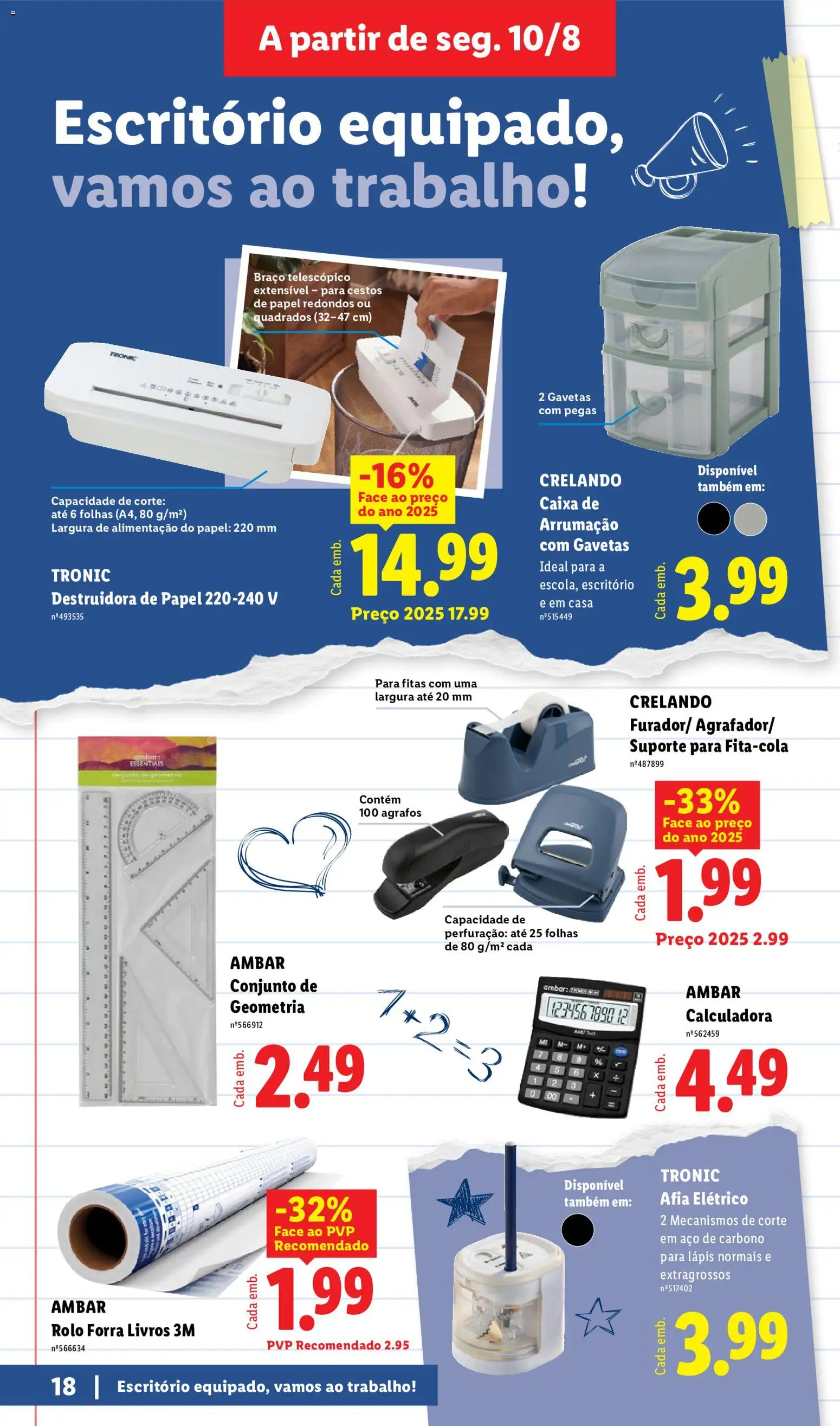 Lidl Folheto Especial │ válido de 10/08/2026 | Página: 18 | Produtos: Calculadora, Caixa de arrumação, Caixa, Livros