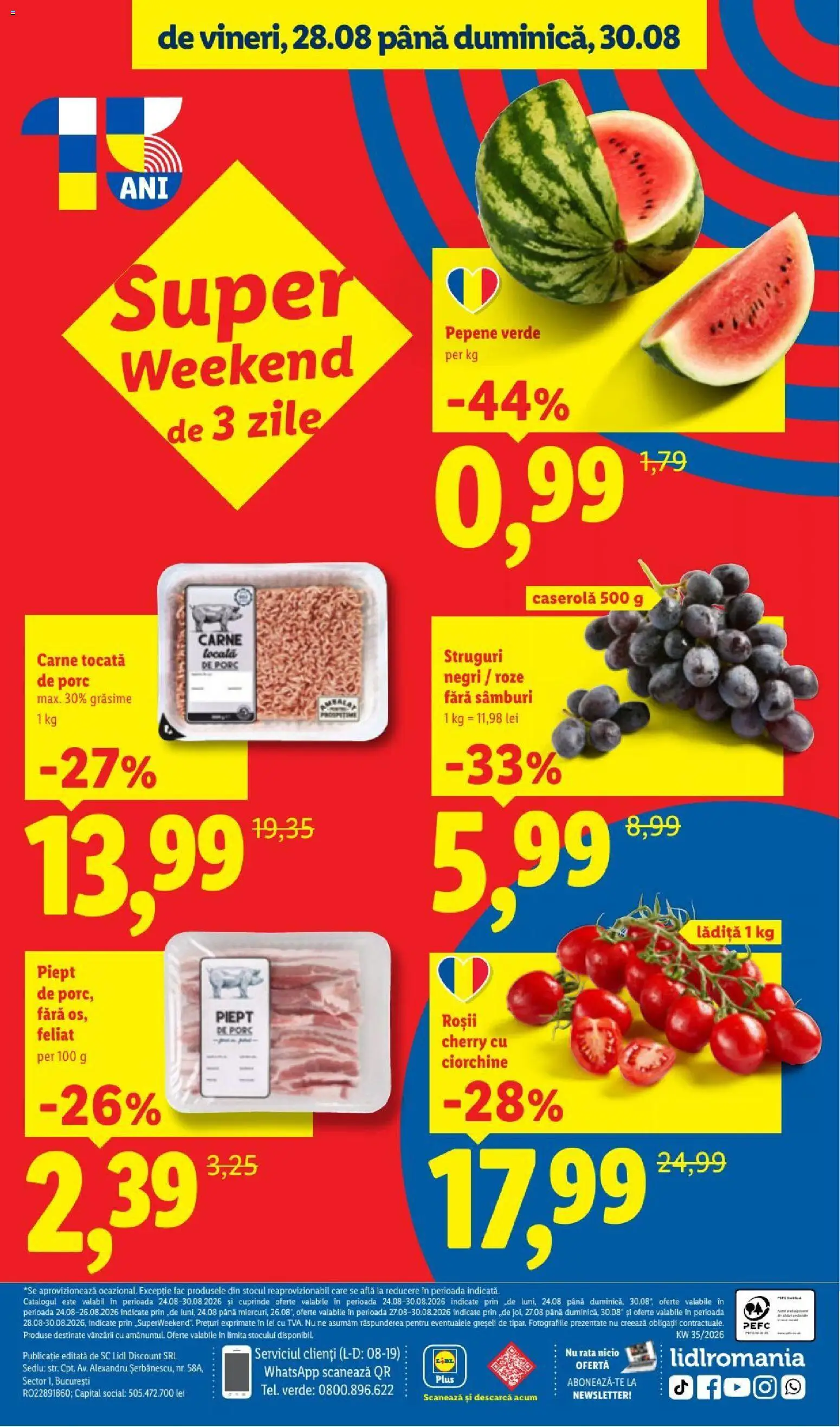 Noul catalog Lidl – valabil de la 24.08.2026 | Pagină: 94 | Produse: Pepene Verde, Struguri, Caserola, Plus