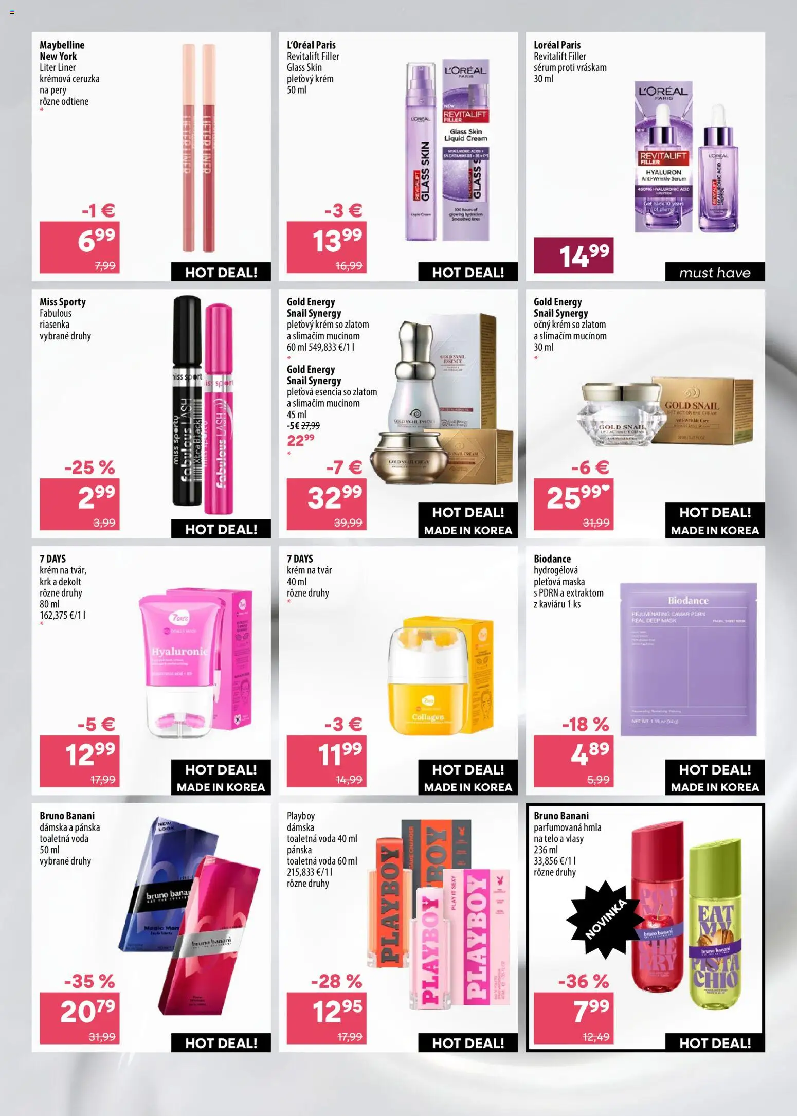 Nové 101 drogerie akcie – leták je platný od 08.07.2026 | Strana: 12 | Produkty: Riasenka, Ceruzka, Maska, Krém