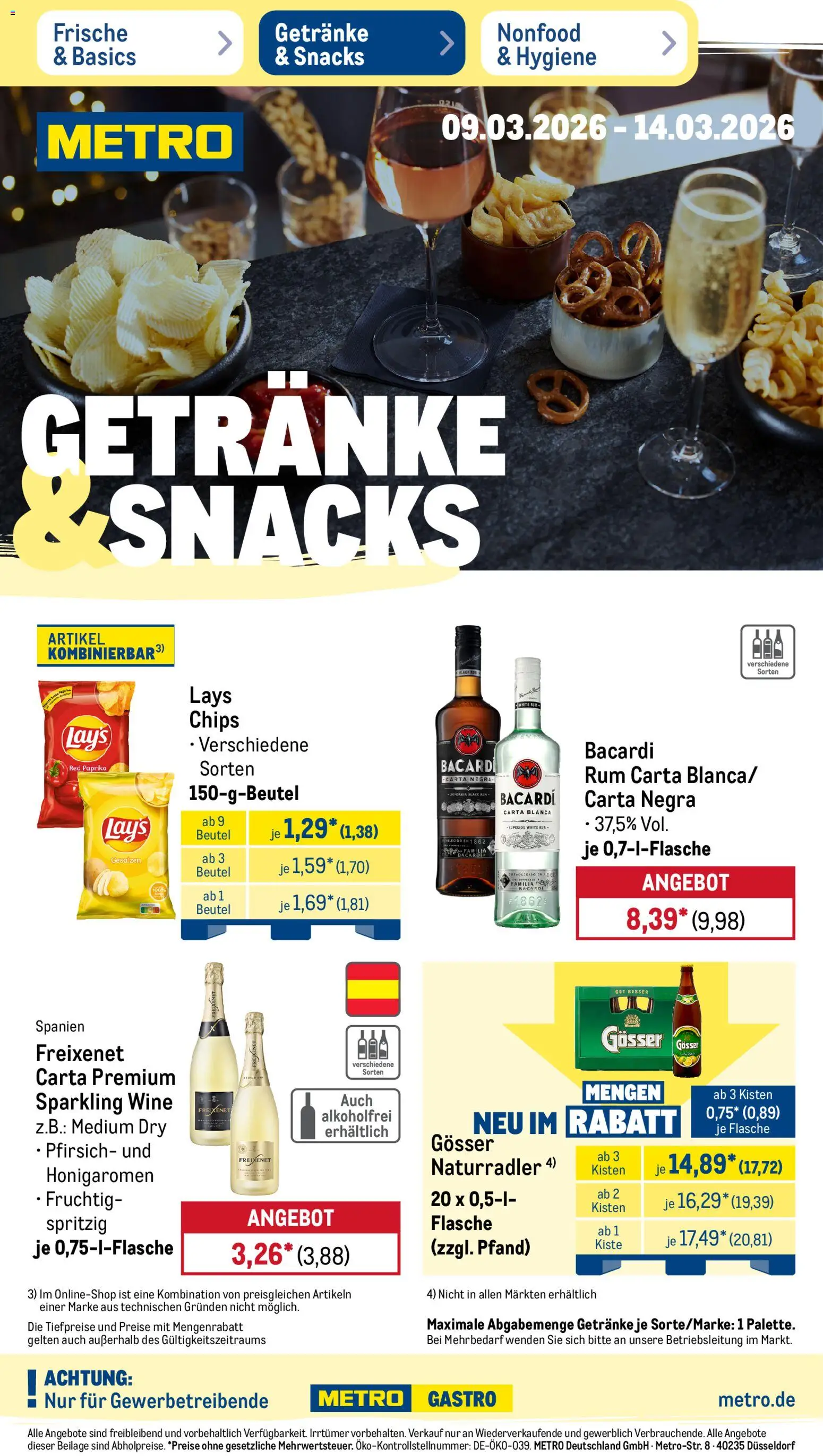 Metro Prospekt 	 – gültig ab 09.03.2026 | Seite: 26 | Produkte: Bacardi, Rum, Paprika, Chips