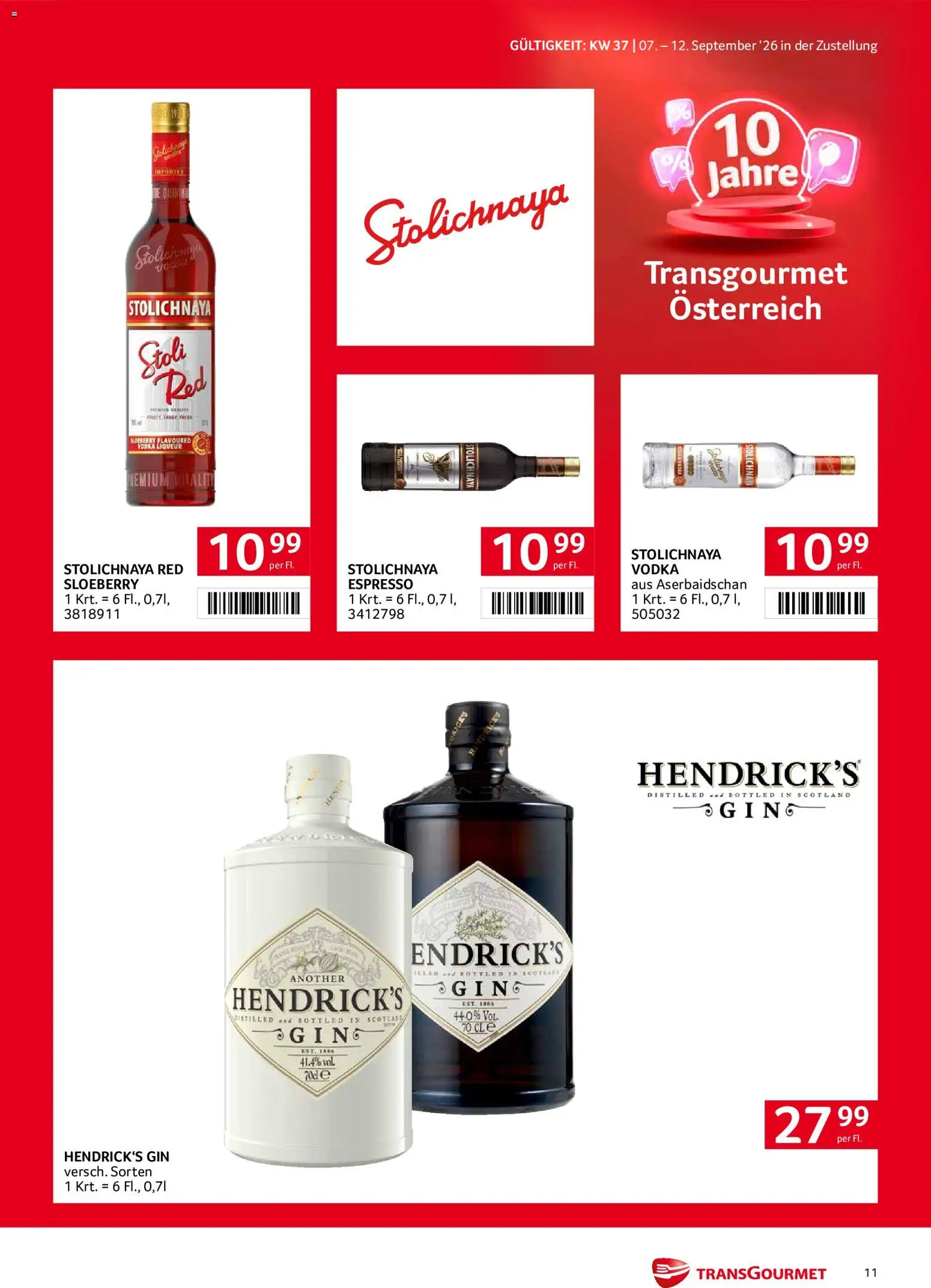 Transgourmet Zustellaktion - Broschüre gültig ab 07.09.2026 | Seite: 11 | Produkte: Gin
