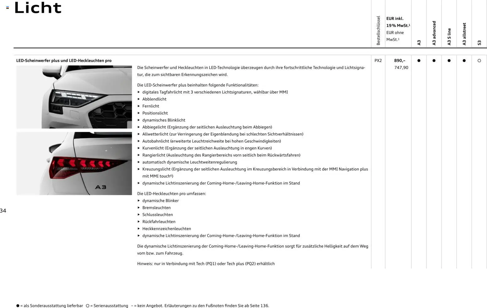 Audi A3 – gültig ab 28.10.2025 | Seite: 34