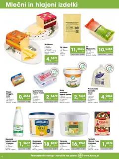 Tuš katalog akcije – veljaven od 15.09.2026 | Stran: 6 | Izdelki: Mozzarella, Kos, Gouda sir, Smetana