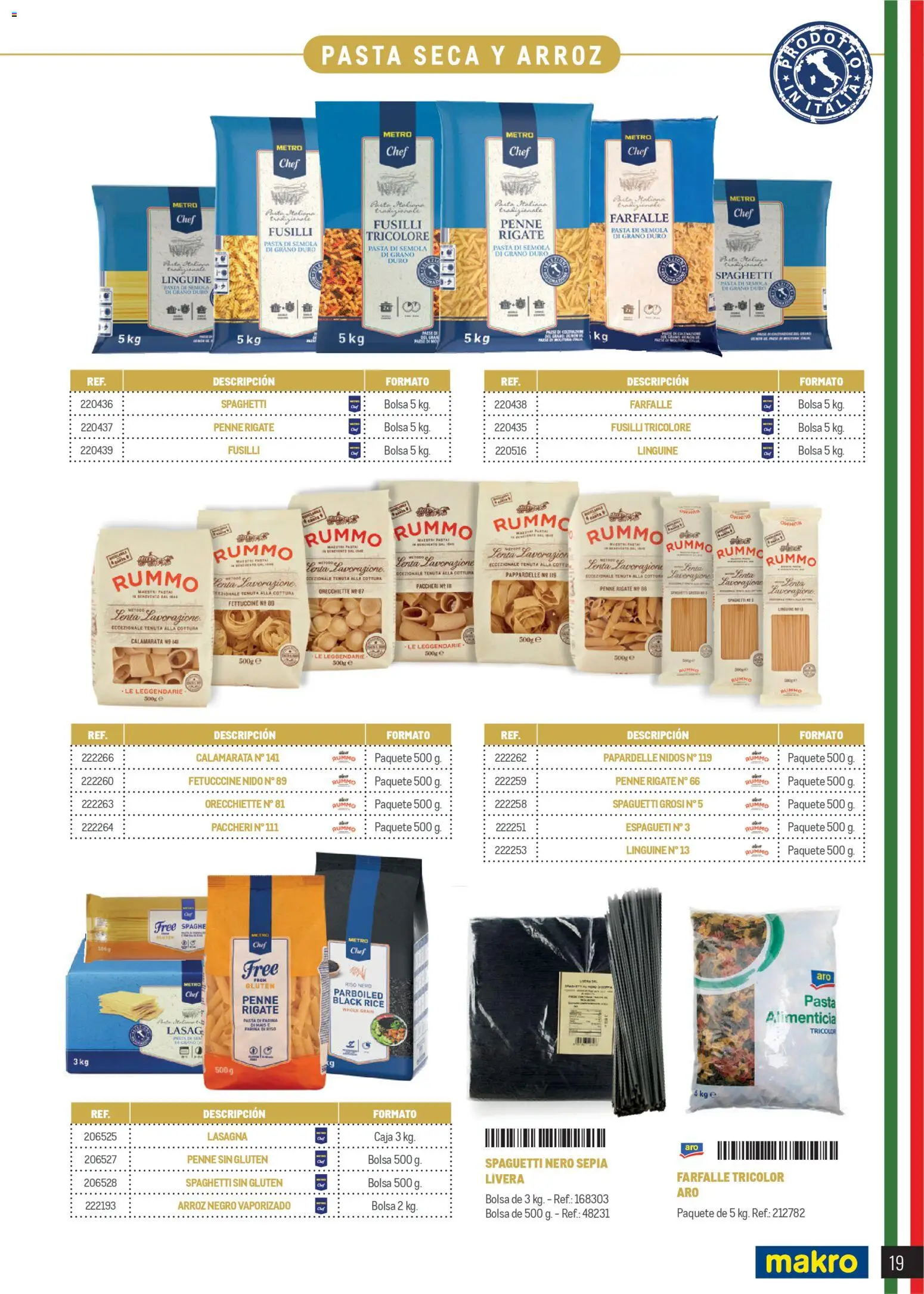 Makro Restaurantes italianos Canarias │ válido desde el 27.03.2026 | Página: 19 | Productos: Arroz, Bolsa, Caja, Δαχτυλίδι φωτός