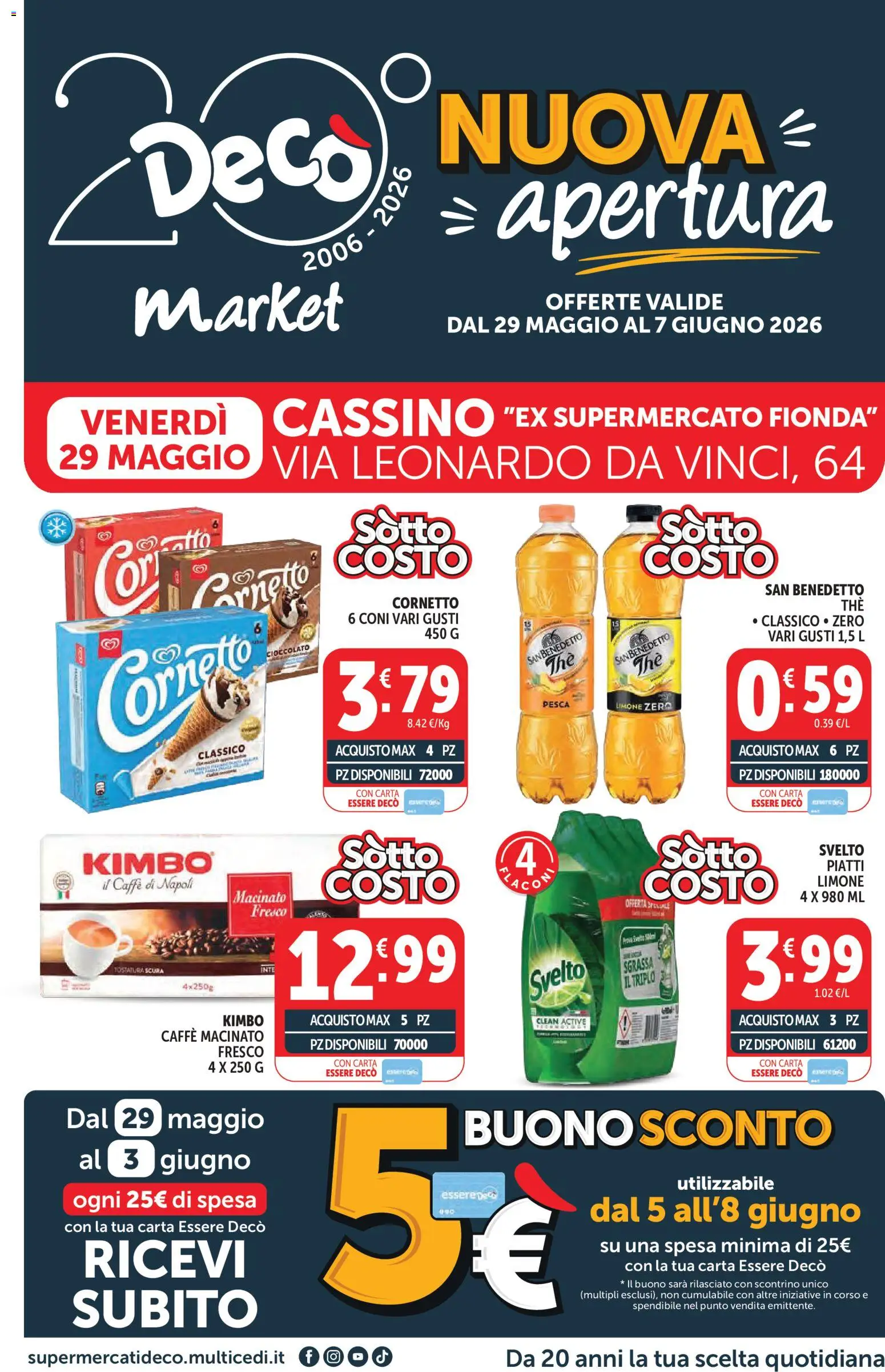 Volantino Decò del 29.05.2026 | Pagina: 1 | Prodotti: Caffè, Cioccolato, Cornetto, Macinato